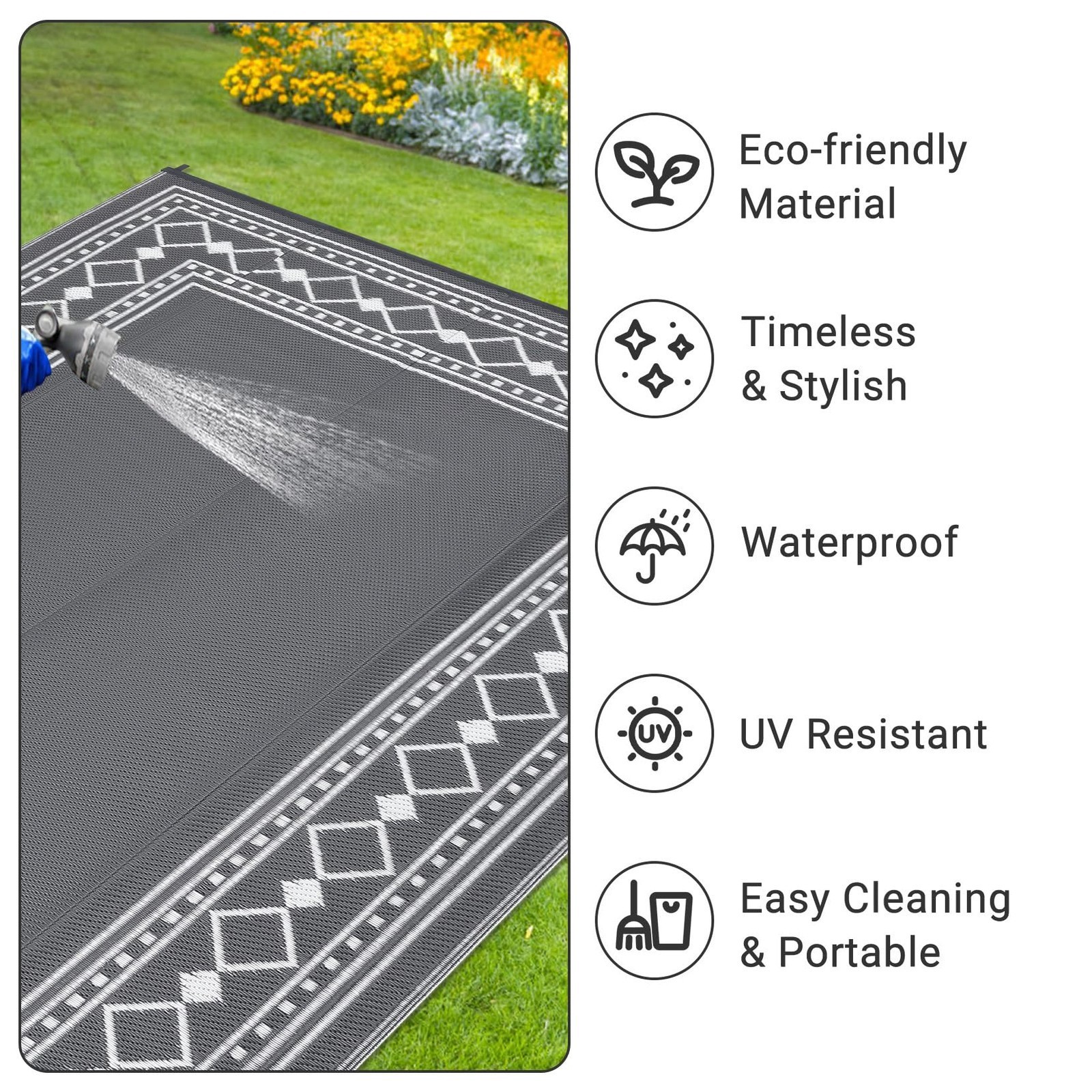 For Indoor And Outdoor Ground Decoration This 9×12 Outdoor Area Rug Adopts Water