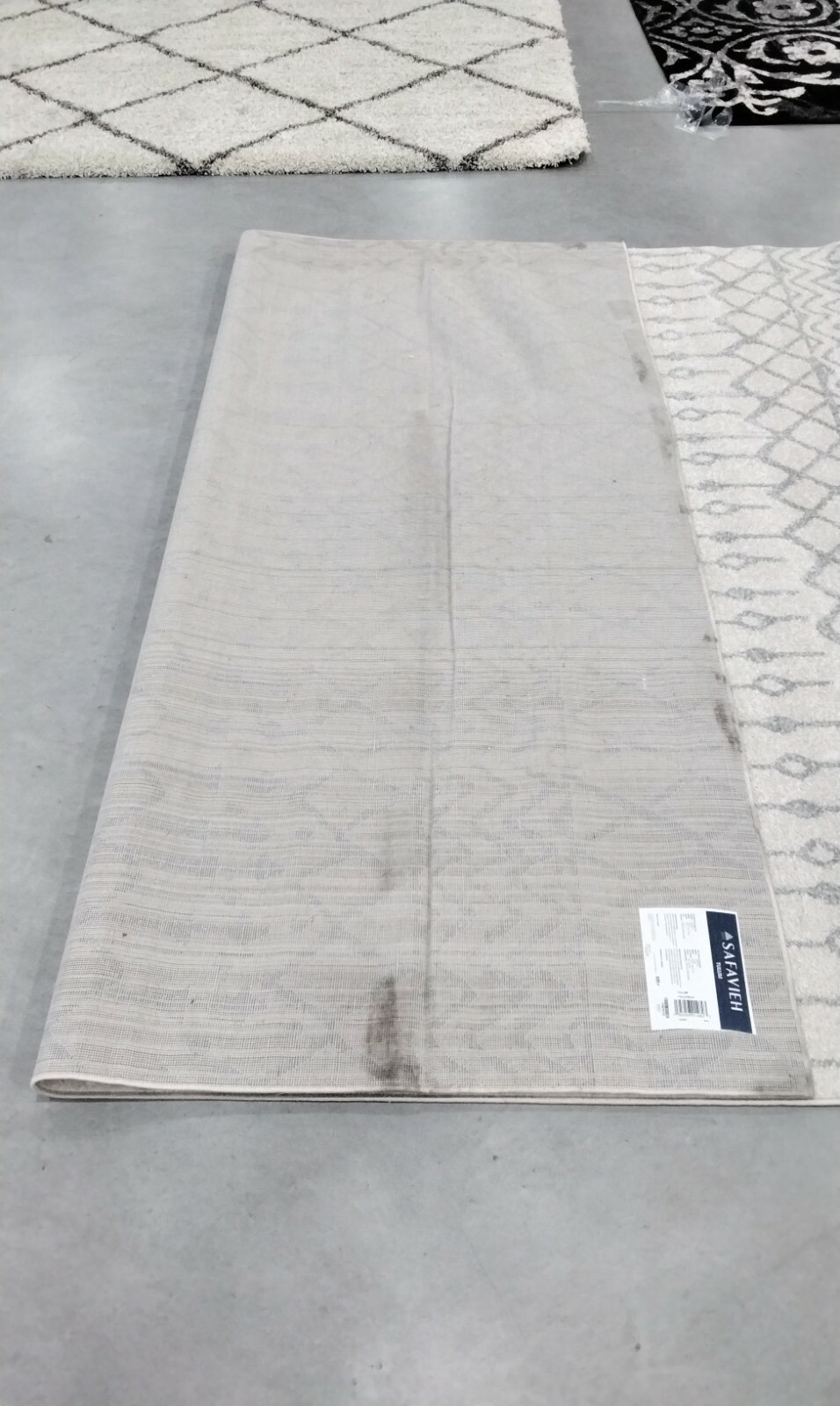 IVORY / LIGHT GREY 8′ X 10′ Back Stain Rug, Reduced Price 1172704322 TUL270D-8