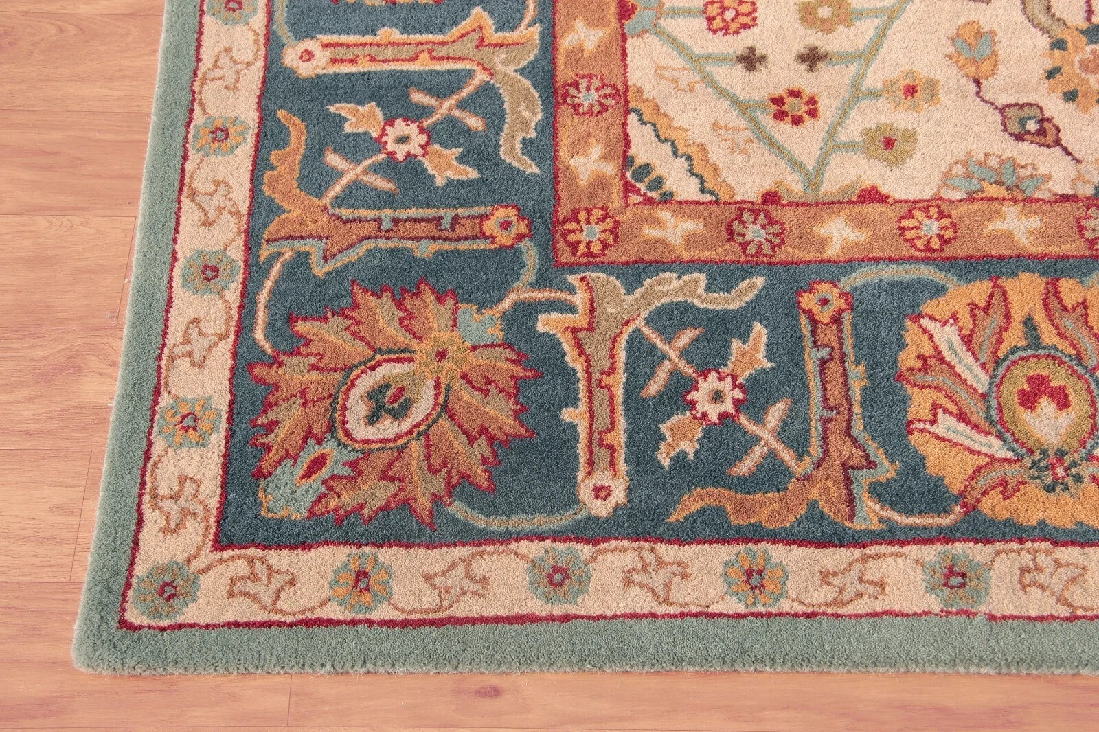 Eva Oriental Blue & Beige Oushak HandTufted 100% Wool Soft Area Rug Carpet rug