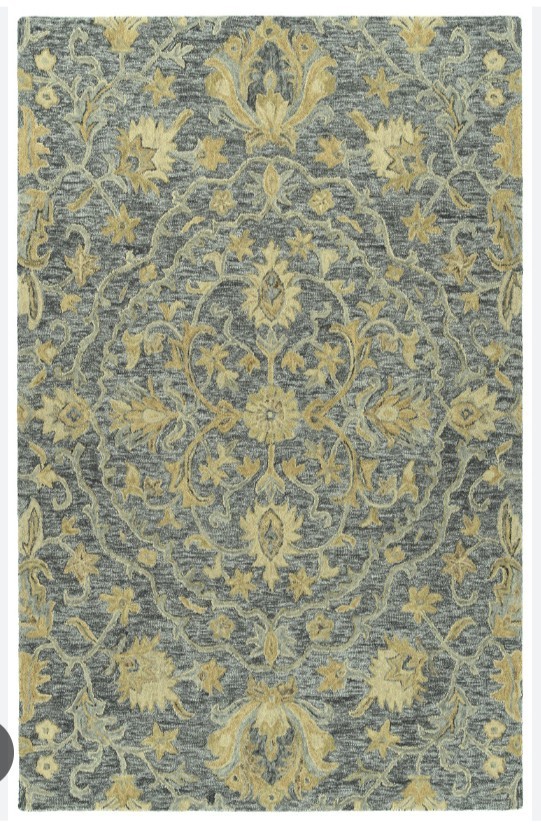 Kaleen Agora 2×3 Wool Area Rug Blue/Beige Floral Handmade Hand-Knotted