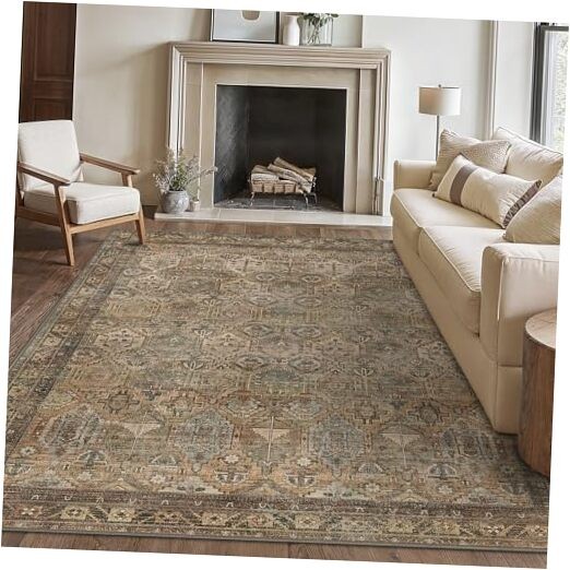 Washable Rug 6×9 Area Rug for Living 6′ x 9′ (Rectangular) Area Warm Taupe