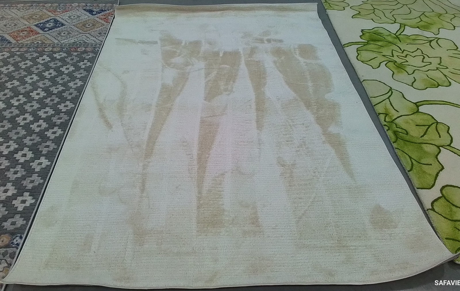 IVORY 5′-3″ x 7′-6″ Back Stain Rug, Reduced Price 1172794861 MEL108A-5