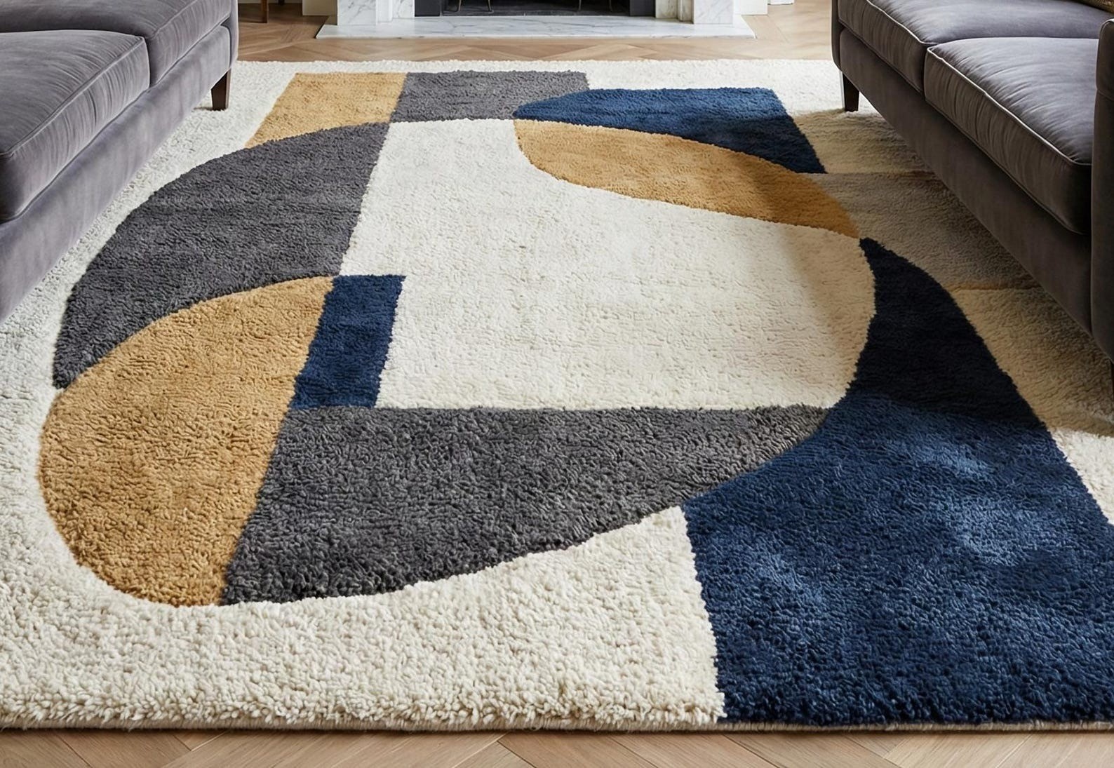 Designer Rug | Irregular Rug | Wool area Rugs | Living Room Rug | Tufted A96