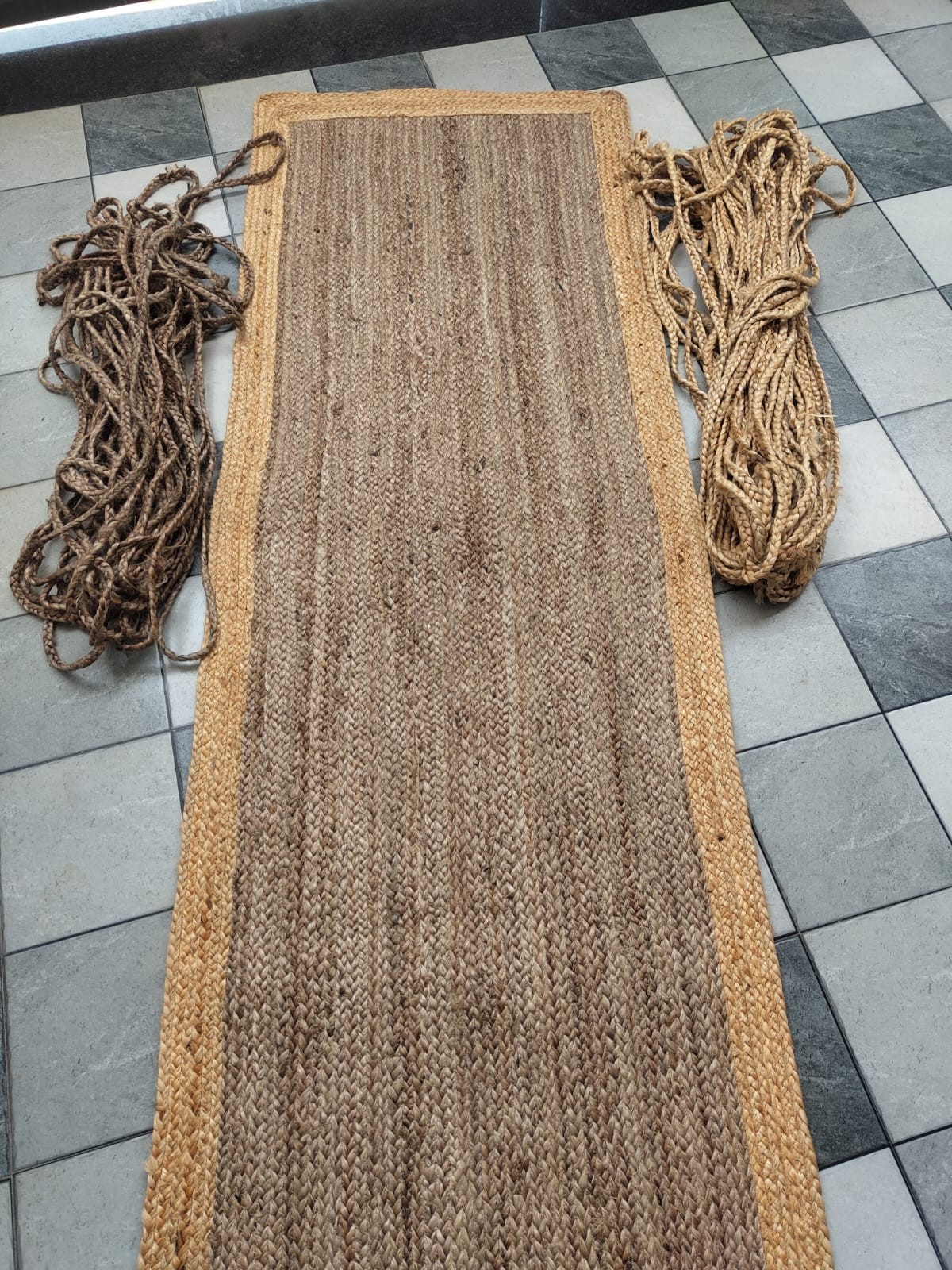 Jute Rug Runner 100% Natural Area Rug Carpet Braided Style Rustic look Living