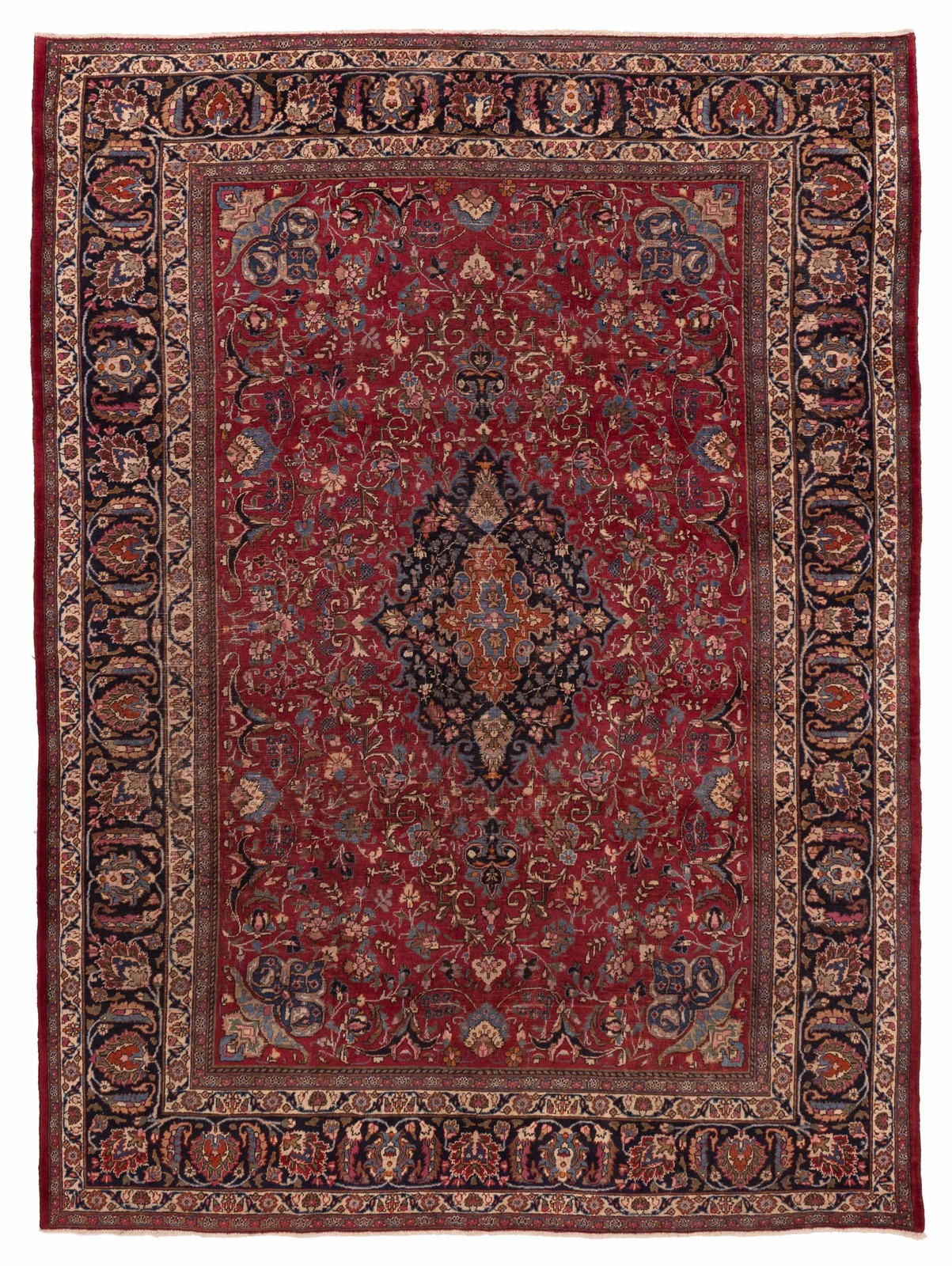 Vintage Hand-Knotted Carpet 8’2″ x 11’2″ Traditional Oriental Wool Area Rug