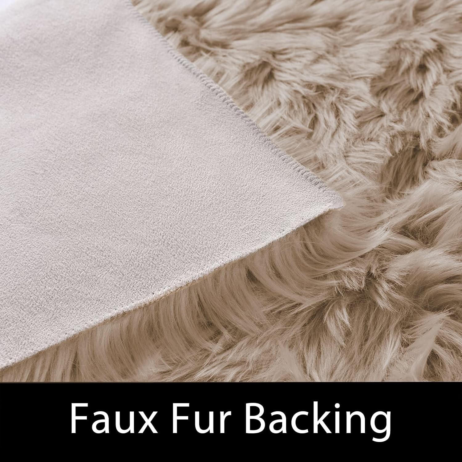 Plush 3ft Round Shag Rug in Brown Beige – Perfect for Bedrooms and Living Rooms