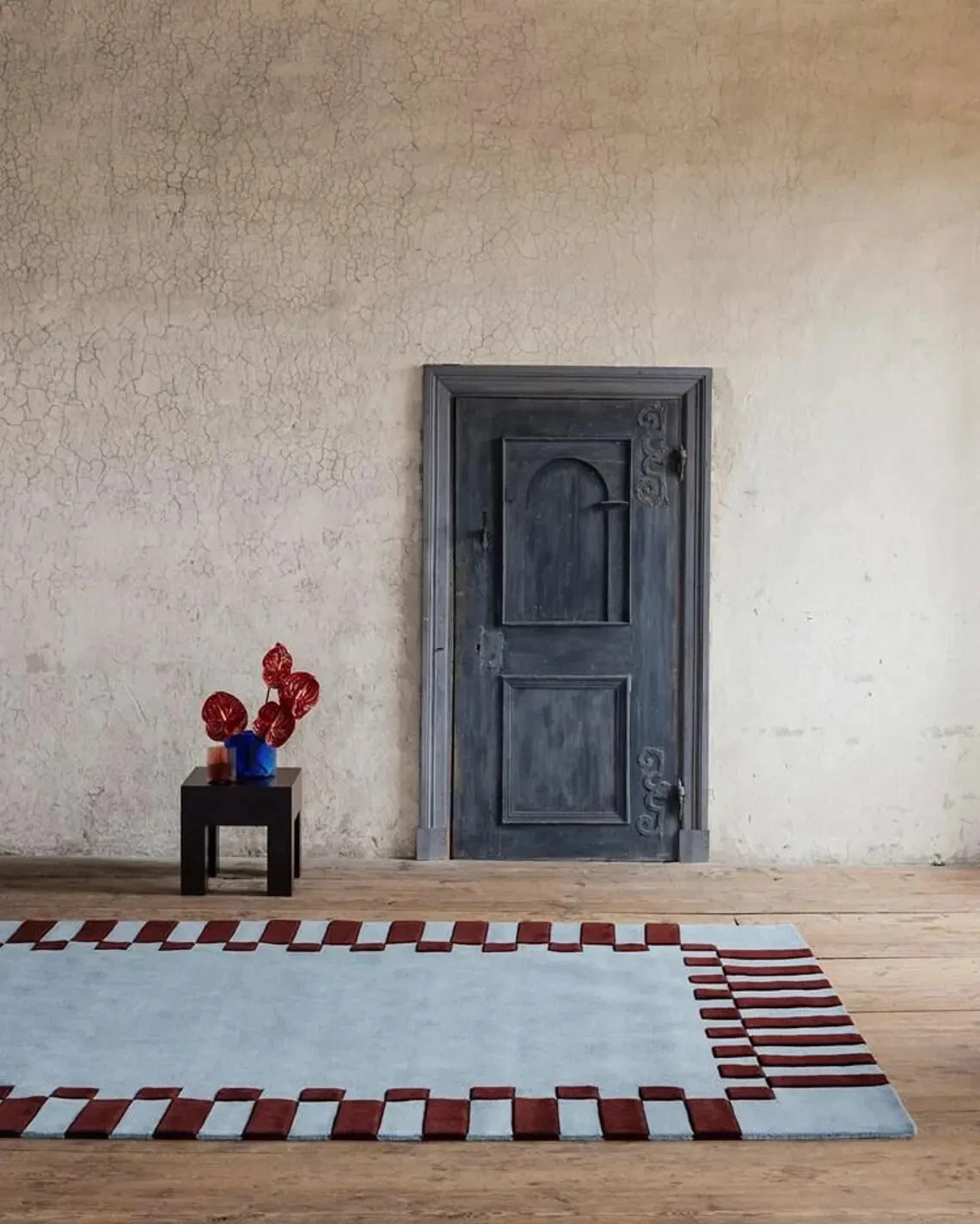 Hand Tufted Mulberry Sky With Maroon Border Wool Rug 5×8 6×9 7×10 8×10 9x12Feet