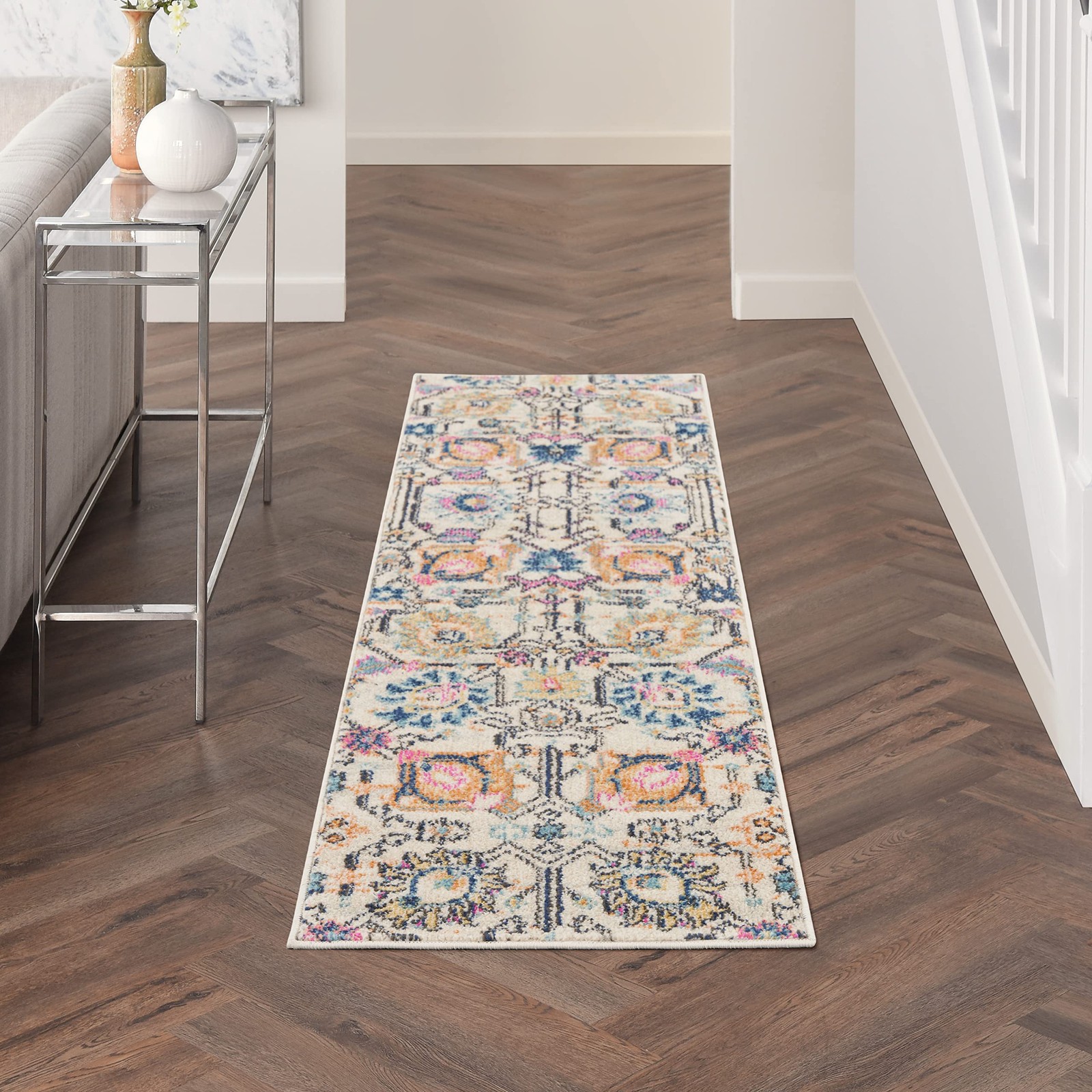 Nourison Home Passion Ivory Multicolor 110 X 6 Area Rug – Easy Clean Non