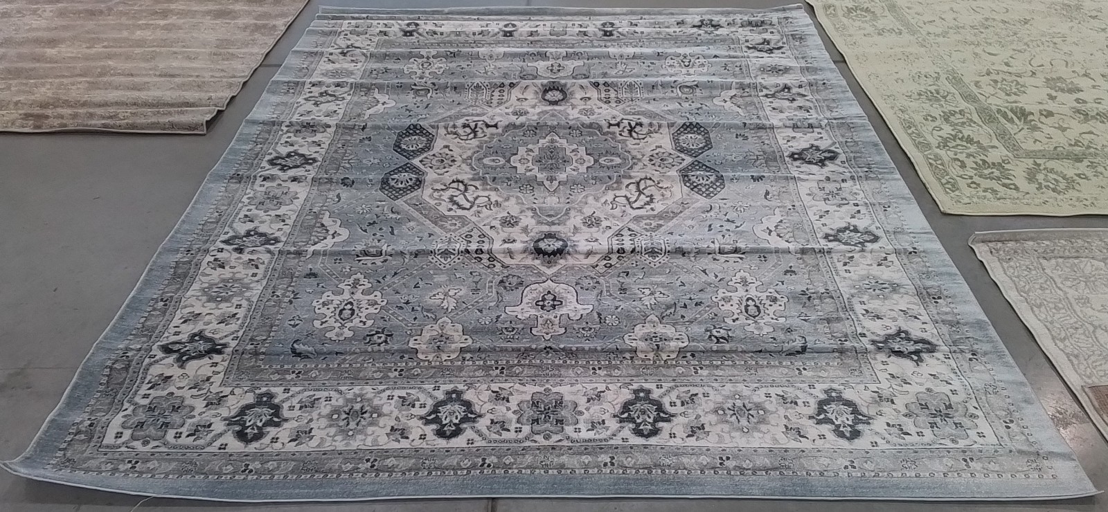 BLUE / CREME 8′-0″ x 10′-0″ Back Stain Rug, Reduced Price 1172776427 ISA916M-8