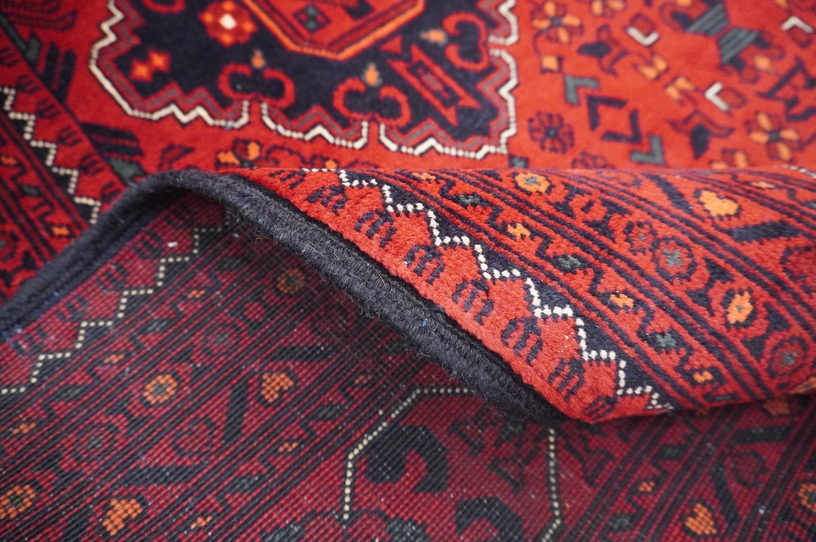 7×10 ft Red Khal Mohammadi Afghan Hand Knotted Wool Area Rug 6’7″x9’5″