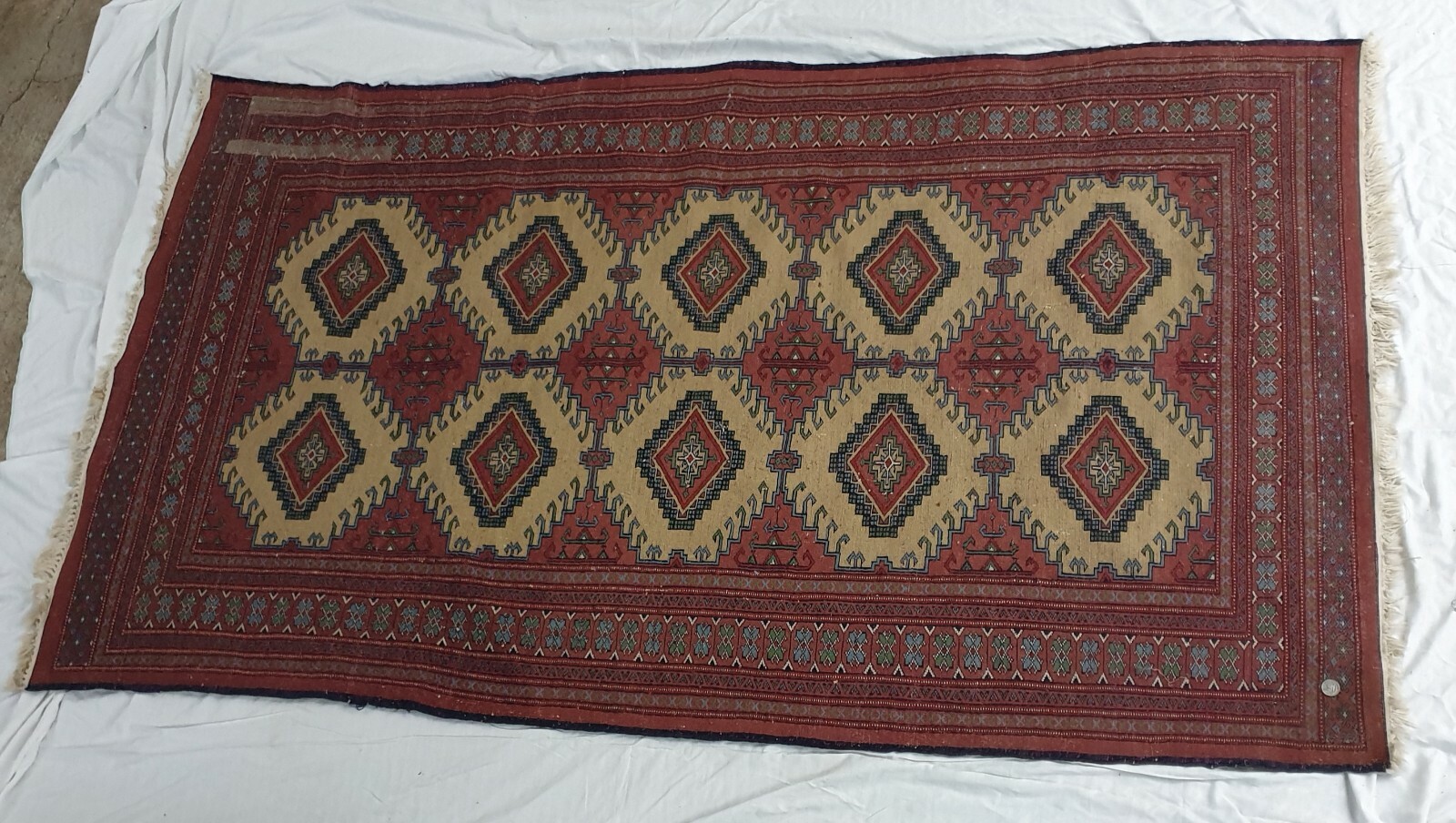 7 feet 3 inches by 4 feet 1″ RUG VINTAGE BOKHARA CARPET RUG HANDMADE PAKISTAN
