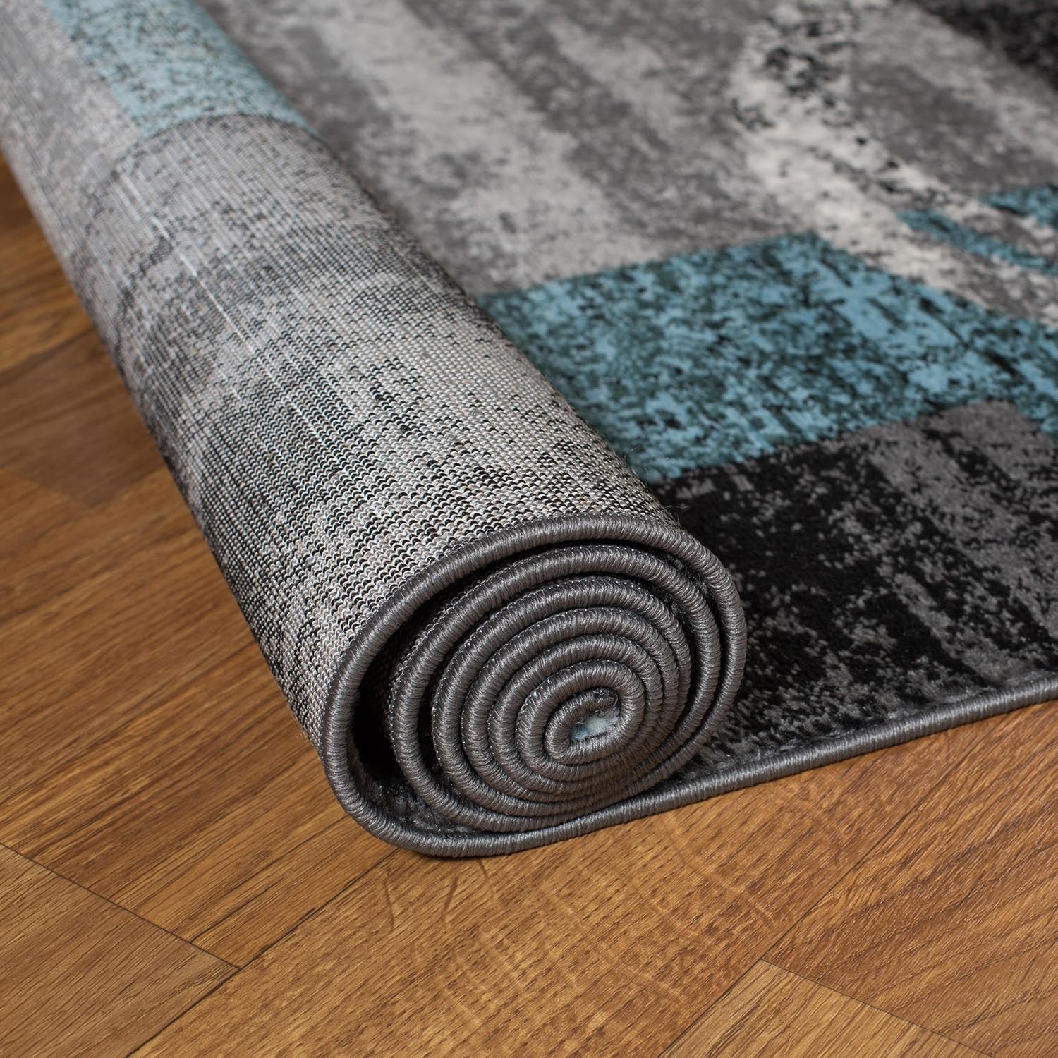 Elegant Abstract Circles Grey Area Rug 5×7 Premium Polypropylene Fabric