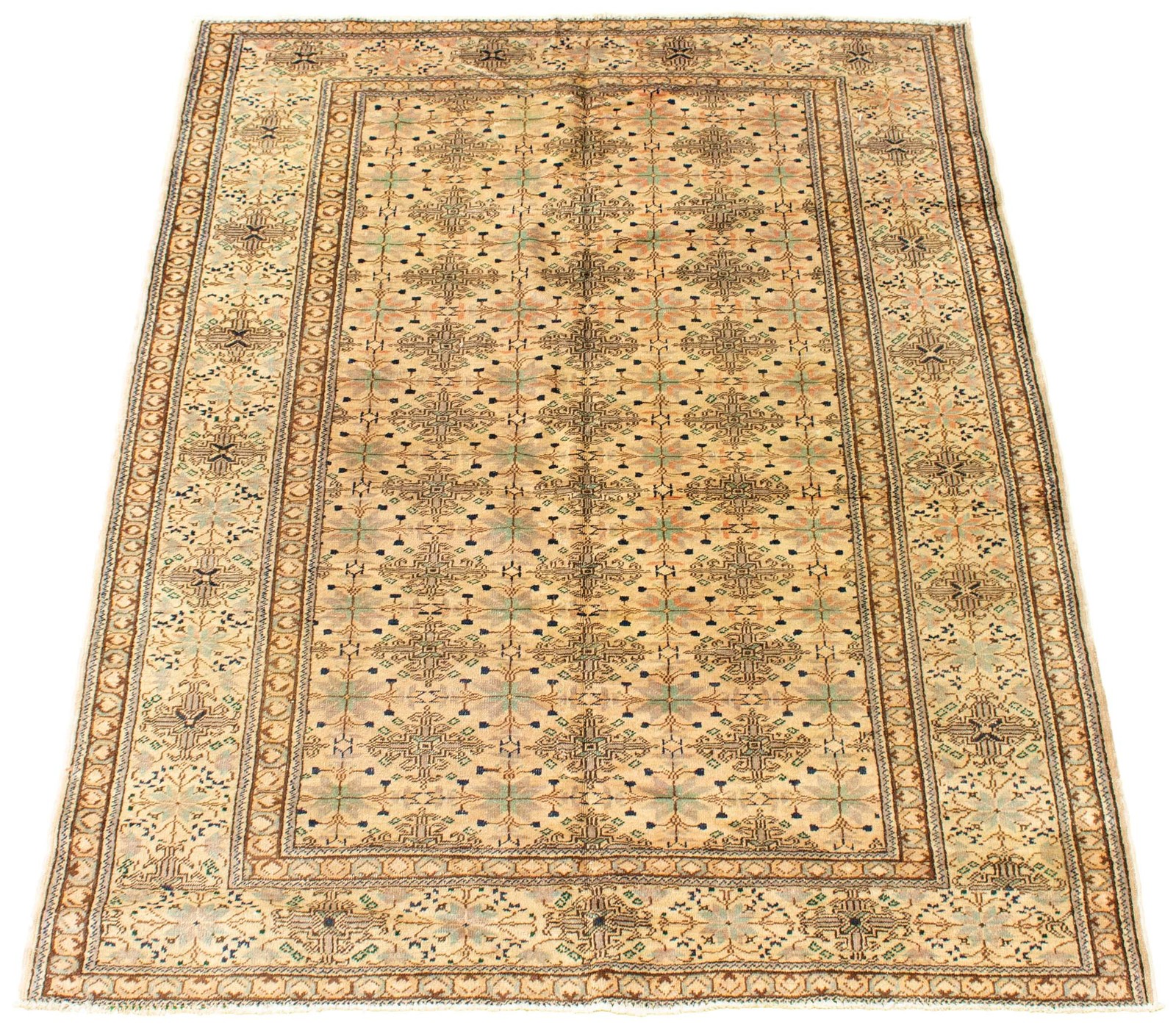 Vintage Hand-Knotted Carpet 4’11” x 6’10” Traditional Oriental Wool Area Rug