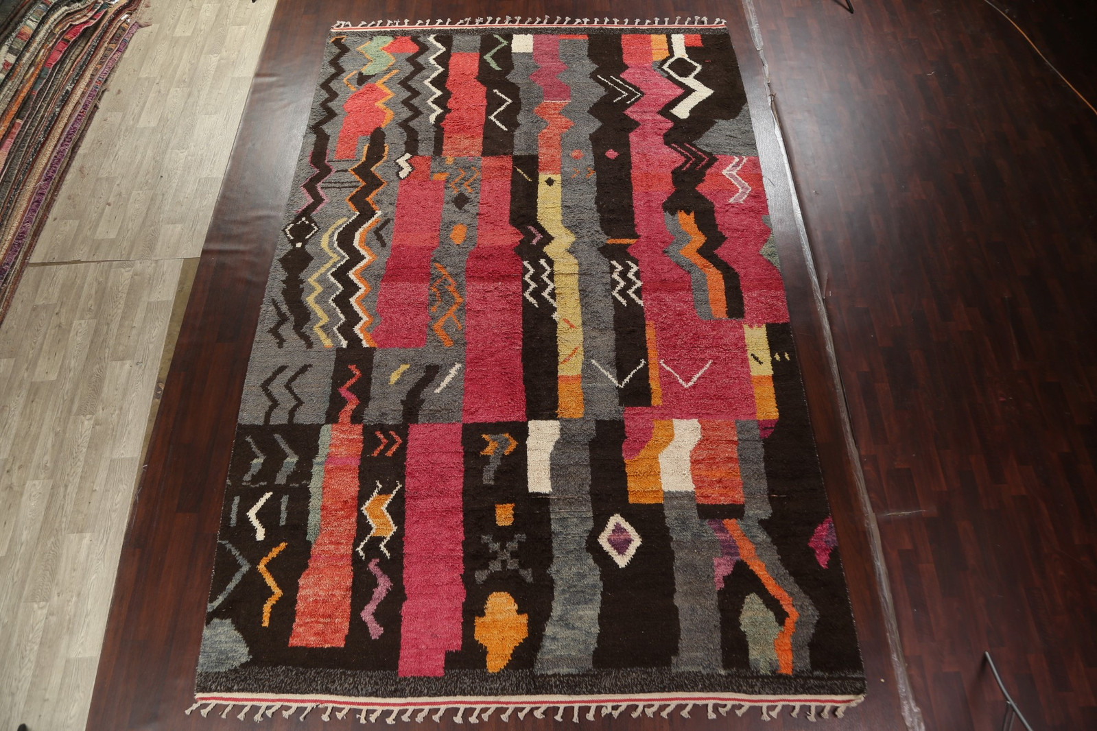 Multicolor Handmade Moroccan Rug 10×15 Ft Modern Living Room Large Wool Carpet