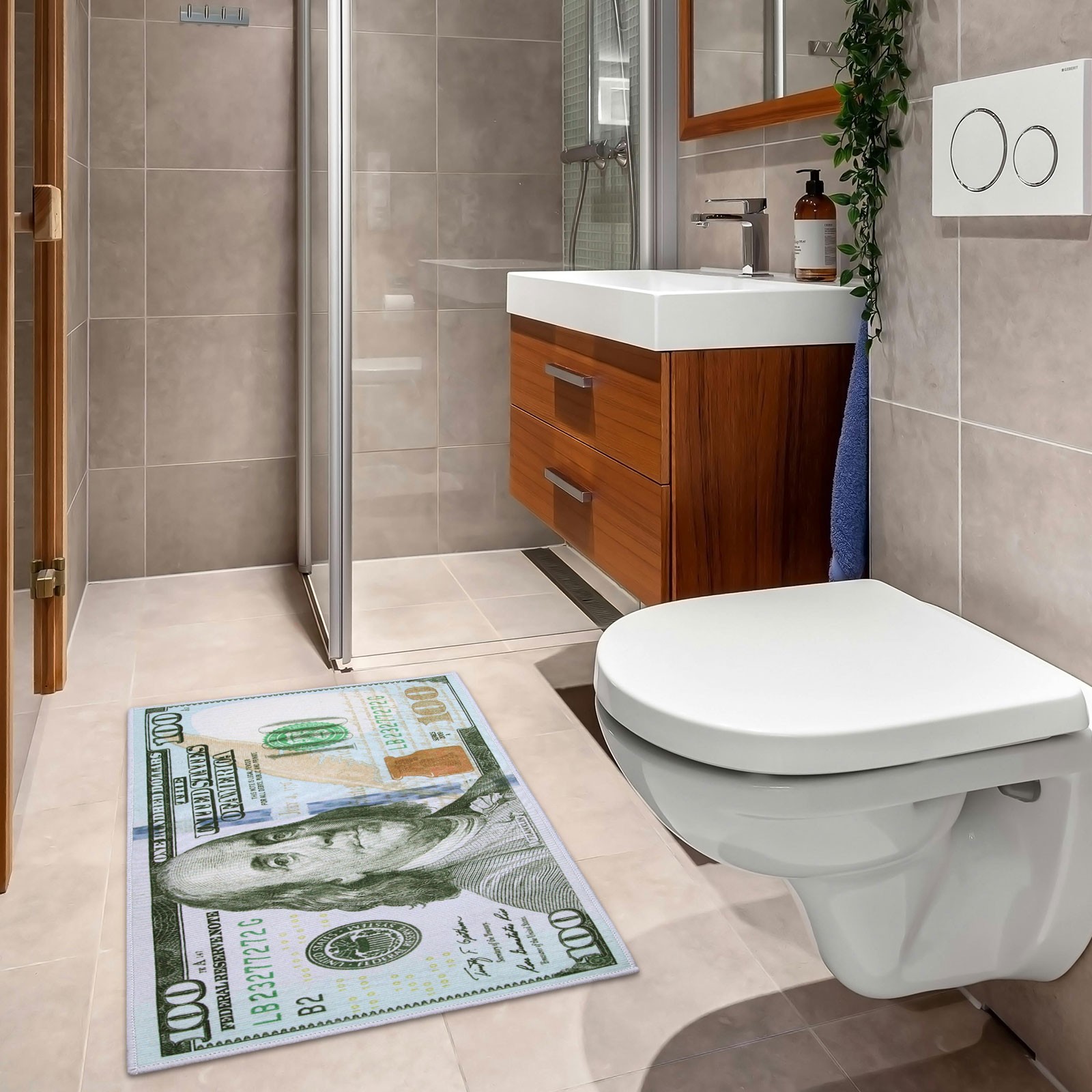 100 Dollar Bill Money Area Rug Carpet Floor Mat Home Decoration 23.8×15.9″ NEW