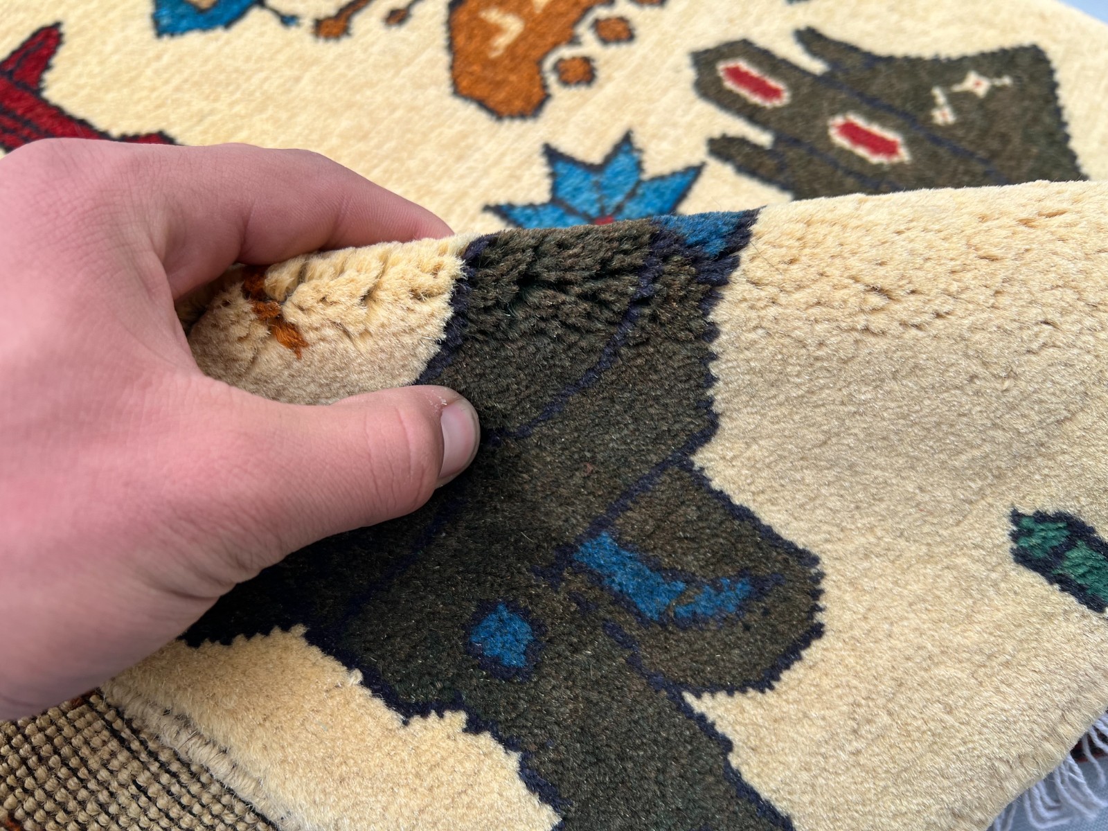 2’1 x 2’8 Ft Afghan War Rug Kalashnikov Pictorial Carpet Handmade Tribal Wool