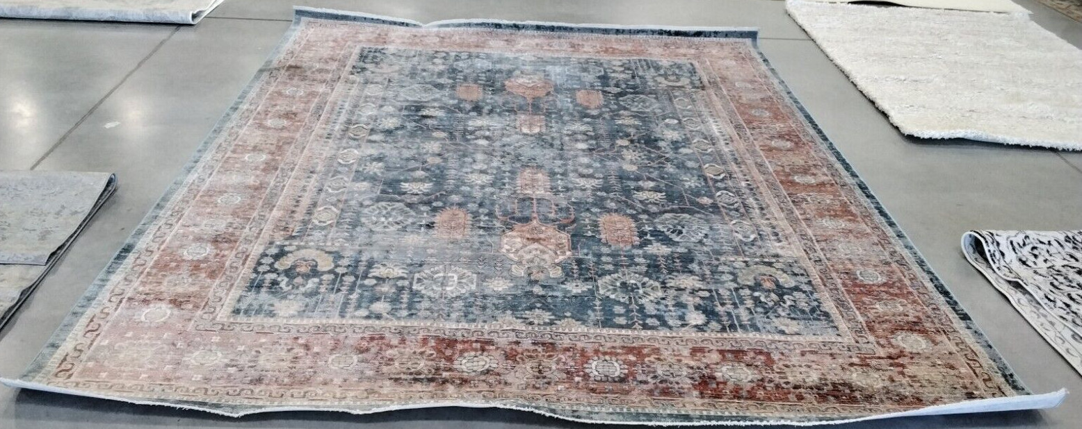 NAVY / RED 9′ X 12′ Back Stain Rug, Reduced Price 1172727860 VIC997M-9