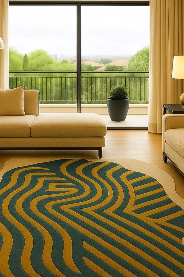 New Stylish Hand-Tufted Modern Rugs Hand Med Carpet 100% Soft Wool Bathroom