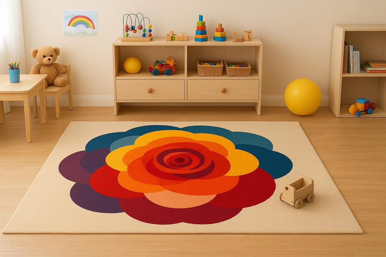 Hand Tufted Rug Multicolor Woolen Area Rug For Living room Bedroom Kitchen Rug