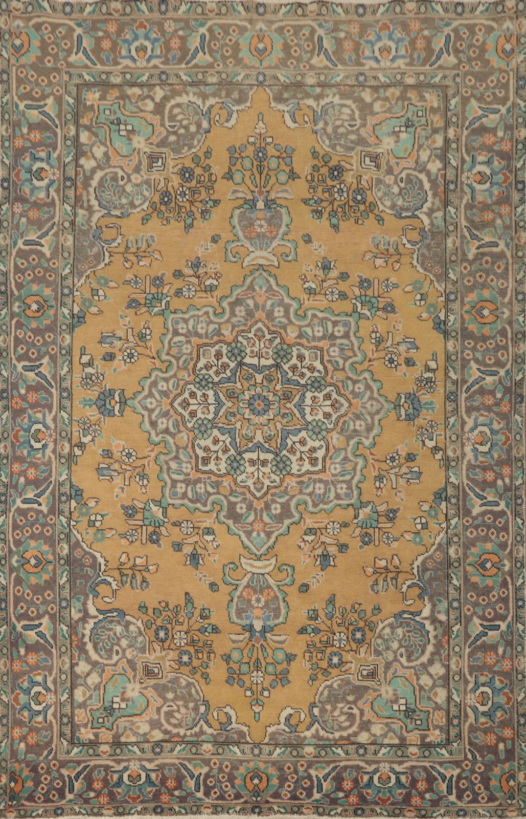 Graceful Traditional Over-Dyed Area Rug 6×9 in Warm Earthy Tones Handmade Carpet