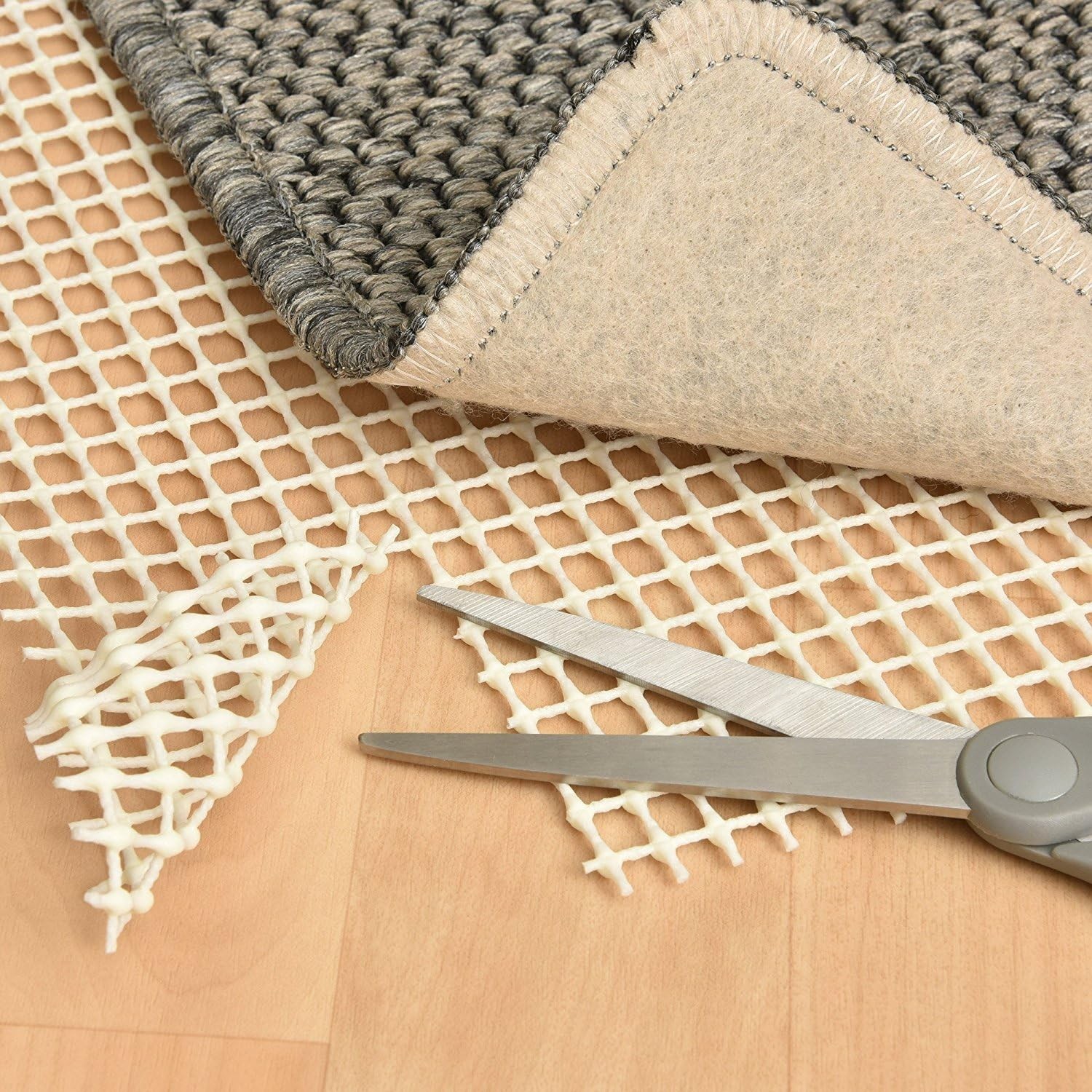 MAYSHINE Non-Slip Area Rug Pad Mat 6′ x 9′ (Rectangular), Cream White