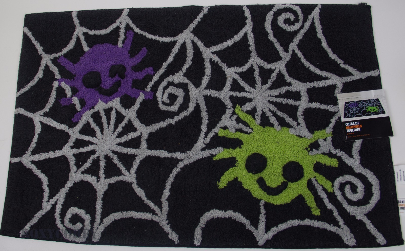 Halloween Celebrate Together Black Spider Bathroom Bath Rug 20×30 NWT
