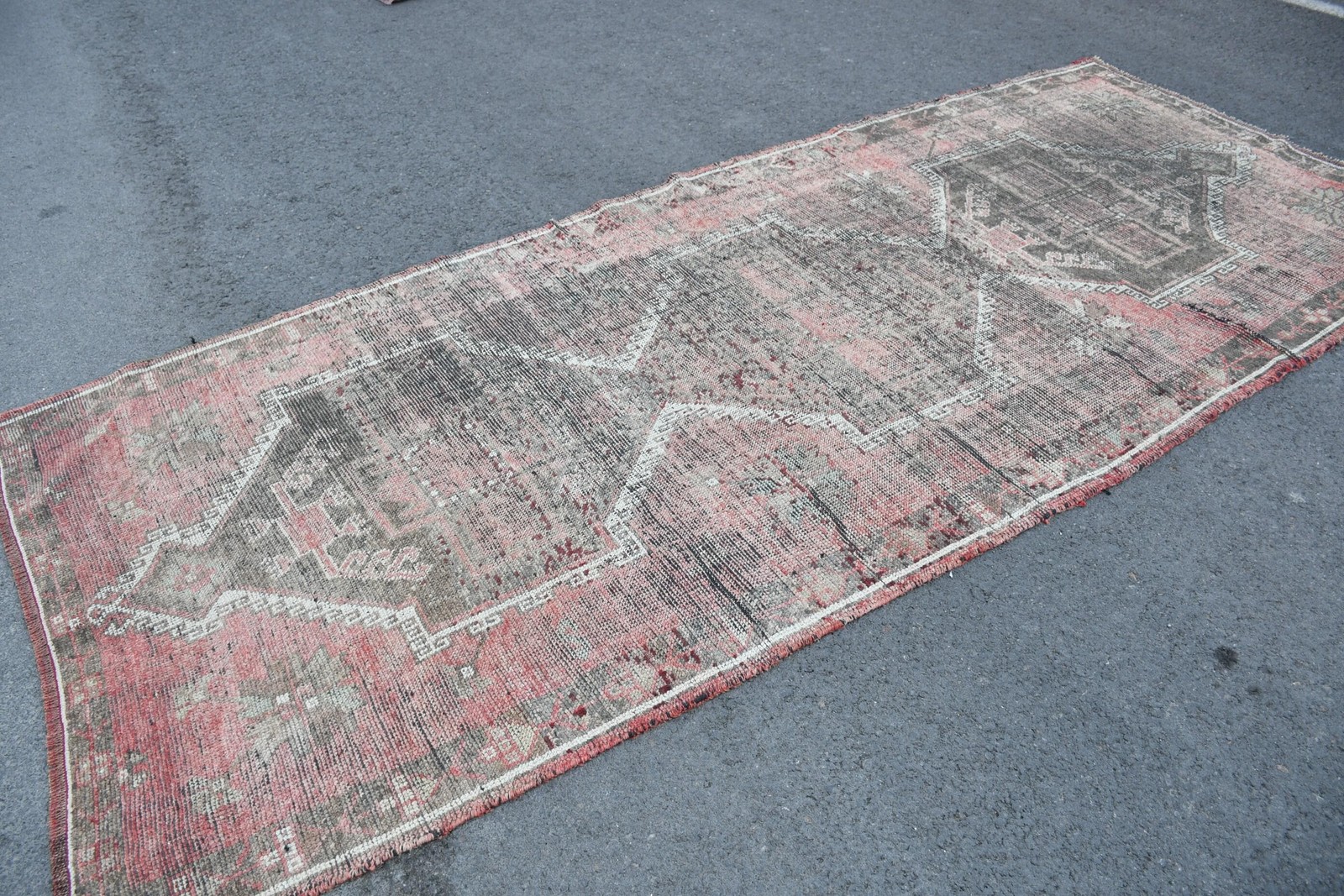 4,6×10,6 ft Vintage Rug, Large Turkish Rug, Red Camouflage Rug