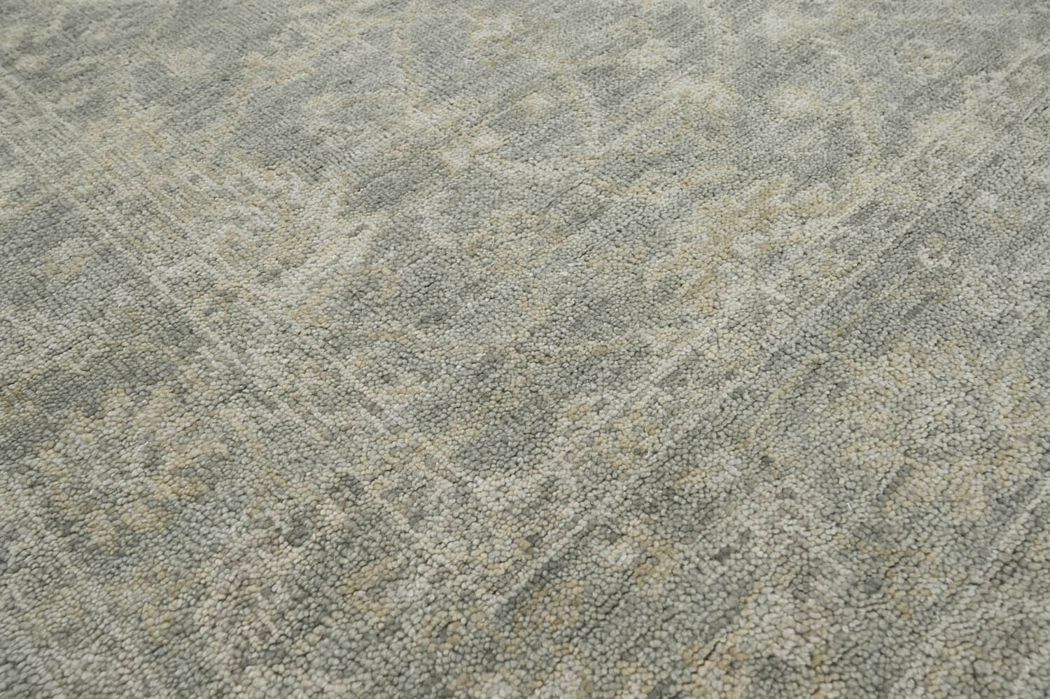 7’4”x9’9″ Moss Hand Knotted Traditional Oushak Wool Oriental Area Rug