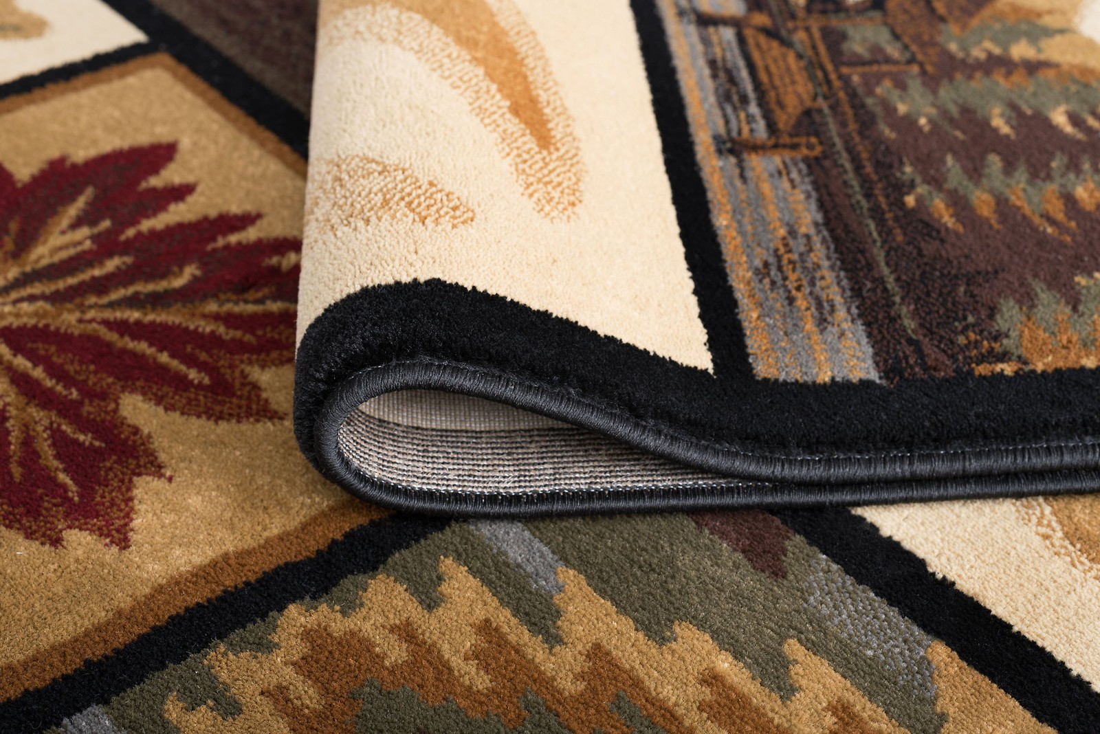 Multi Southwestern Lodge 8×10 Area Rug Nature Print Carpet: Actual 7’10” x 10’3″
