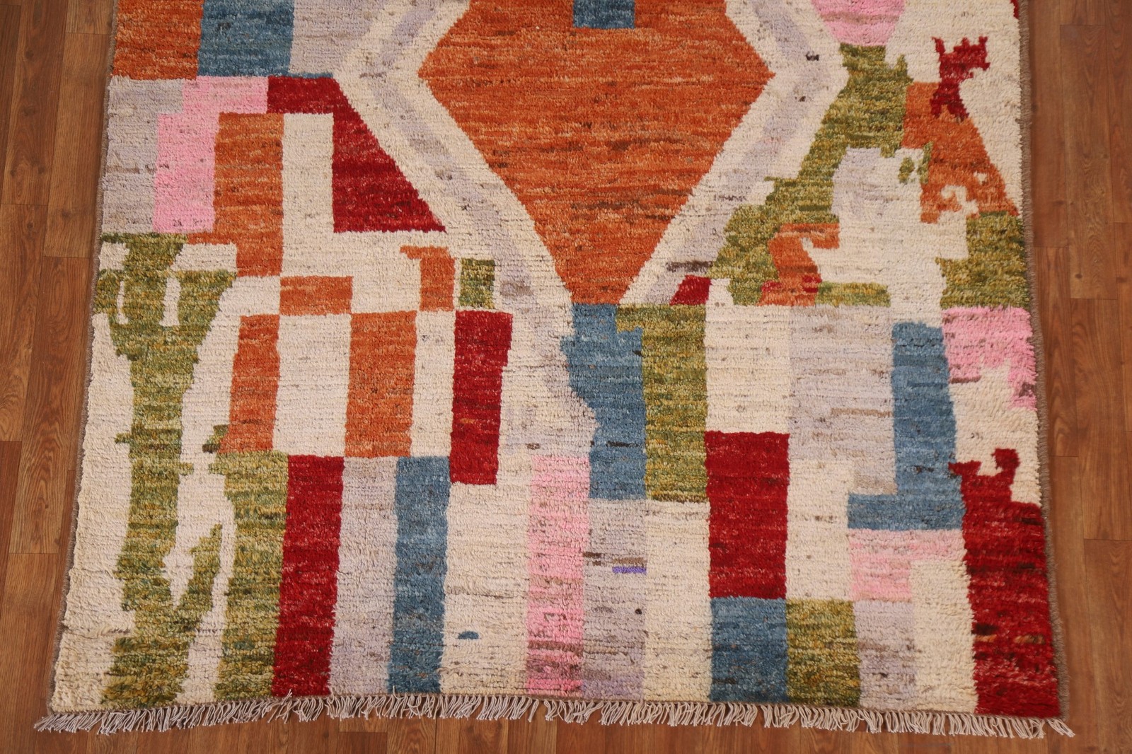 Abstract Moroccan Room Size Rug 6×9 Berber Wool Hand-made All-Over Oriental Rug