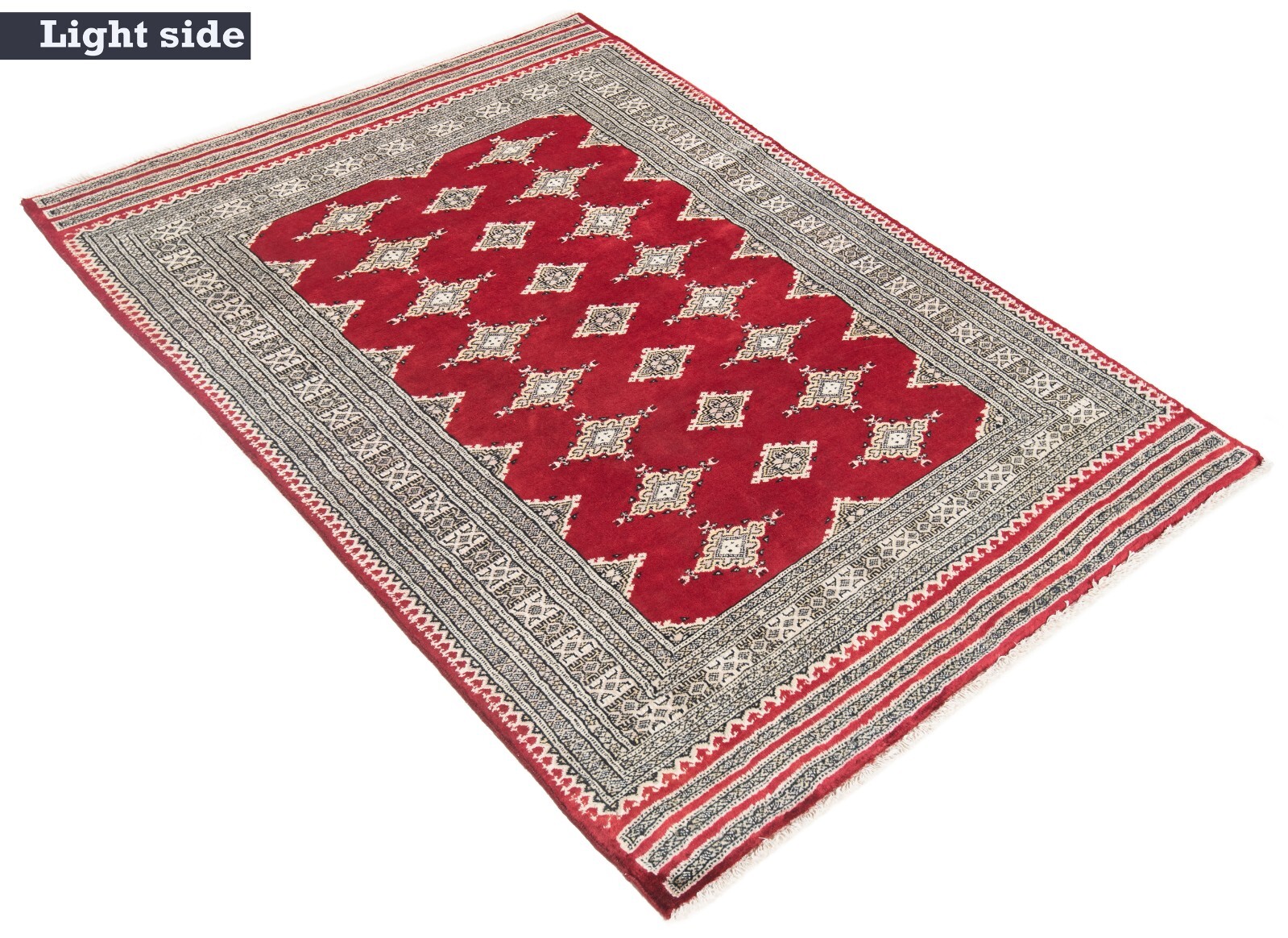 Pakistan Bokhara 75 3/16×53 1/2 in Handwoven Oriental Fine Carpet Rug Red