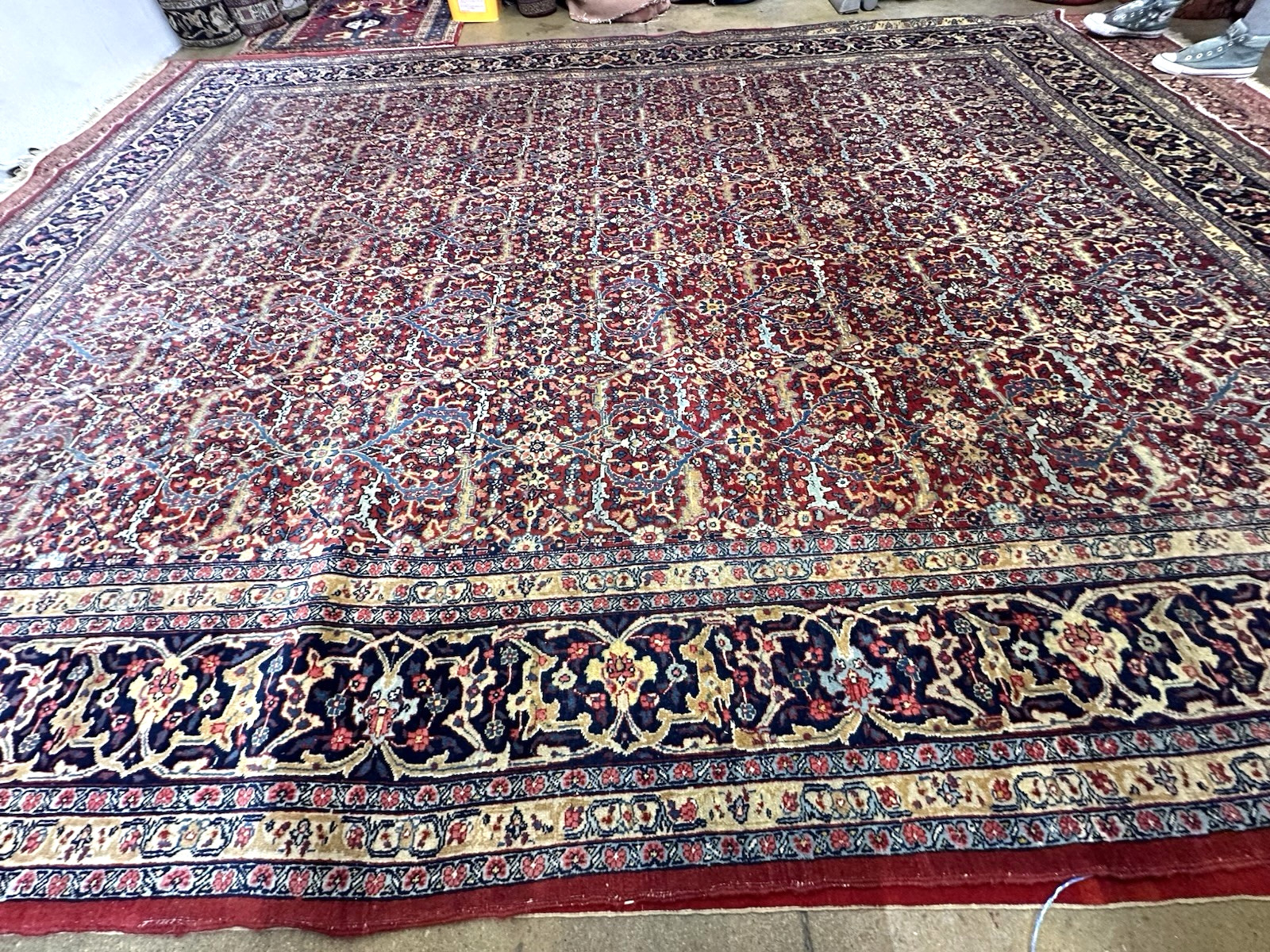 Auth: 1930’s Antique Kurdish North West Rug Mystical ART Beauty Red 9×12