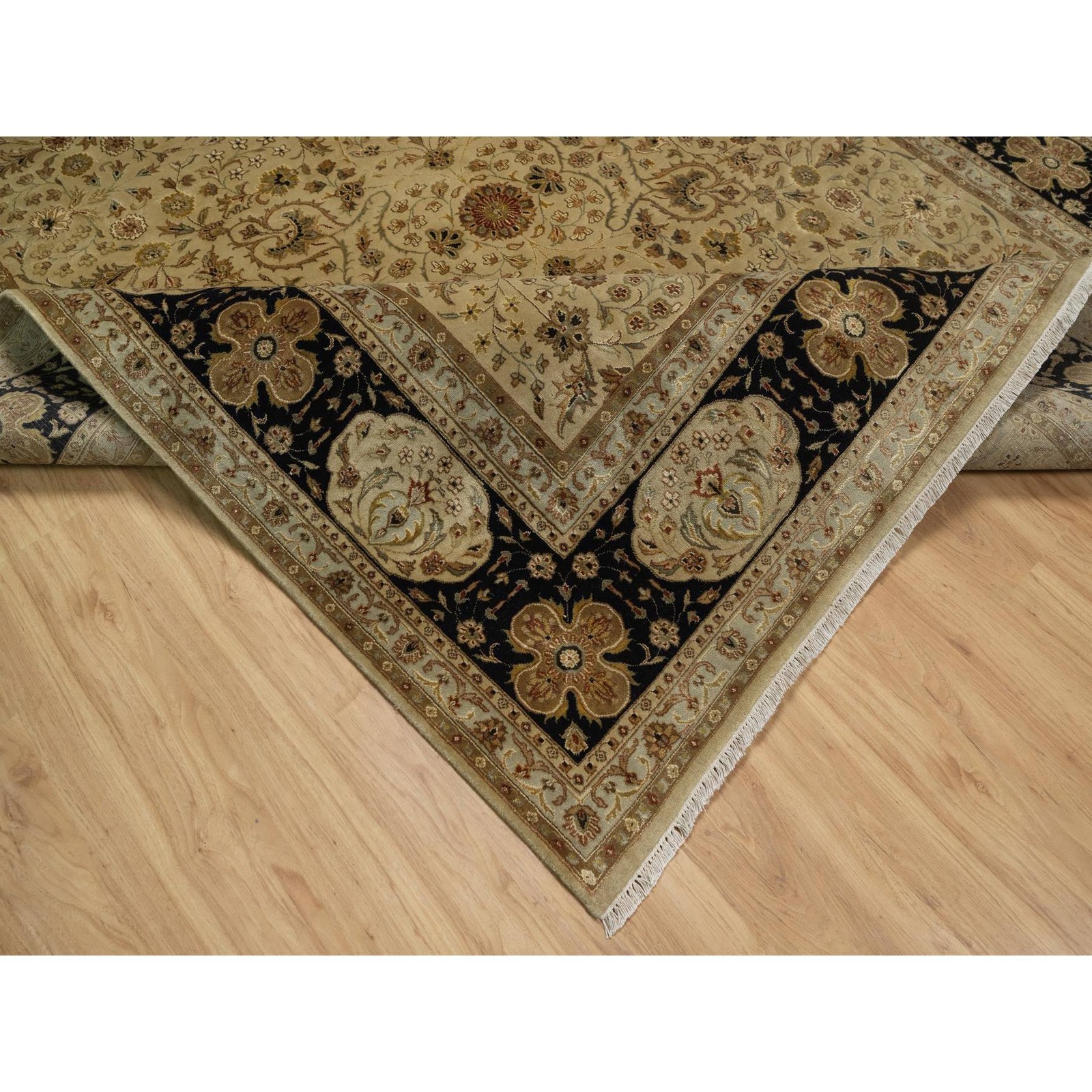 8′ x 10′ Brown Kishoon Design New Zealand Wool with Silk Hand Knotted Rug R91431