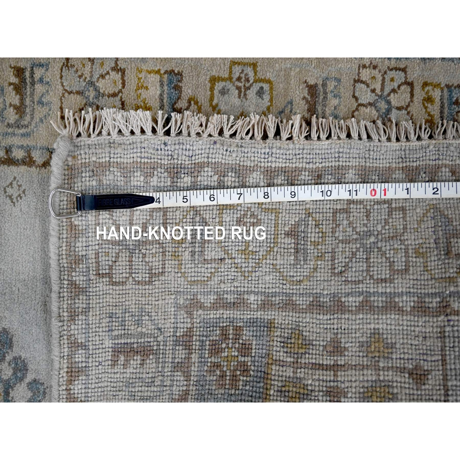 2’7″x19’10” Gray Hand Knotted Pure Wool Zoroastrian Village XL Runner Rug R84923