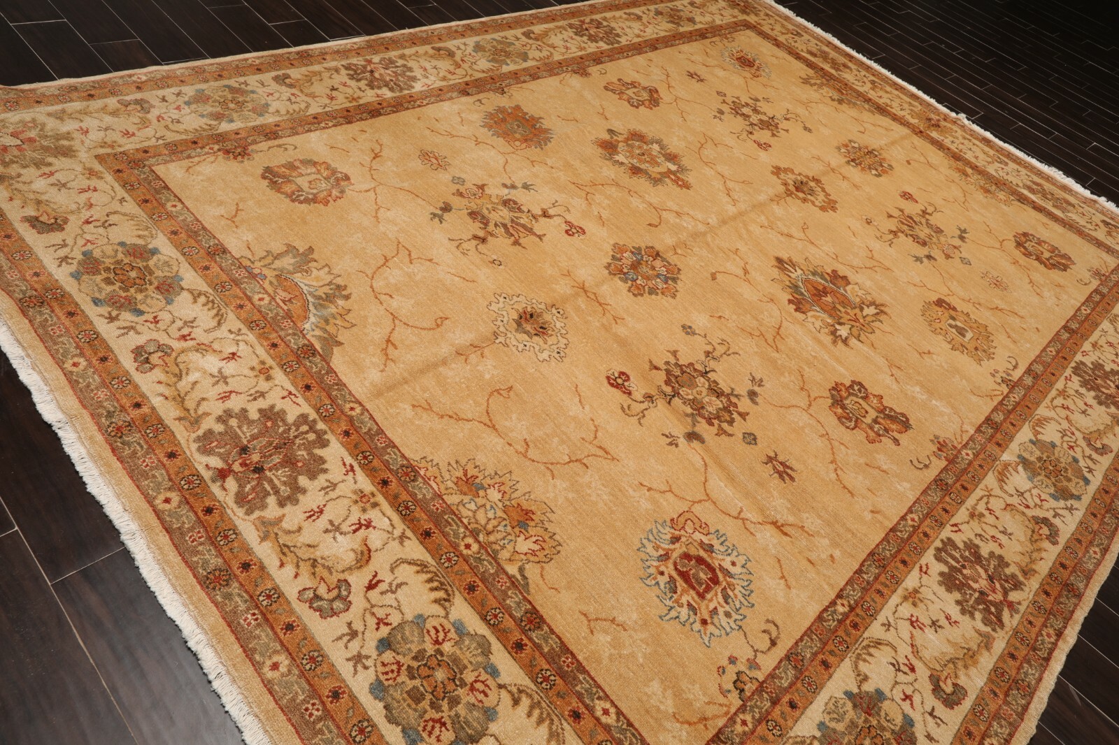 9’4” x 12’8” Hand Knotted 100% Wool Rare Egyptian Oushak Area Rug Tan Beige