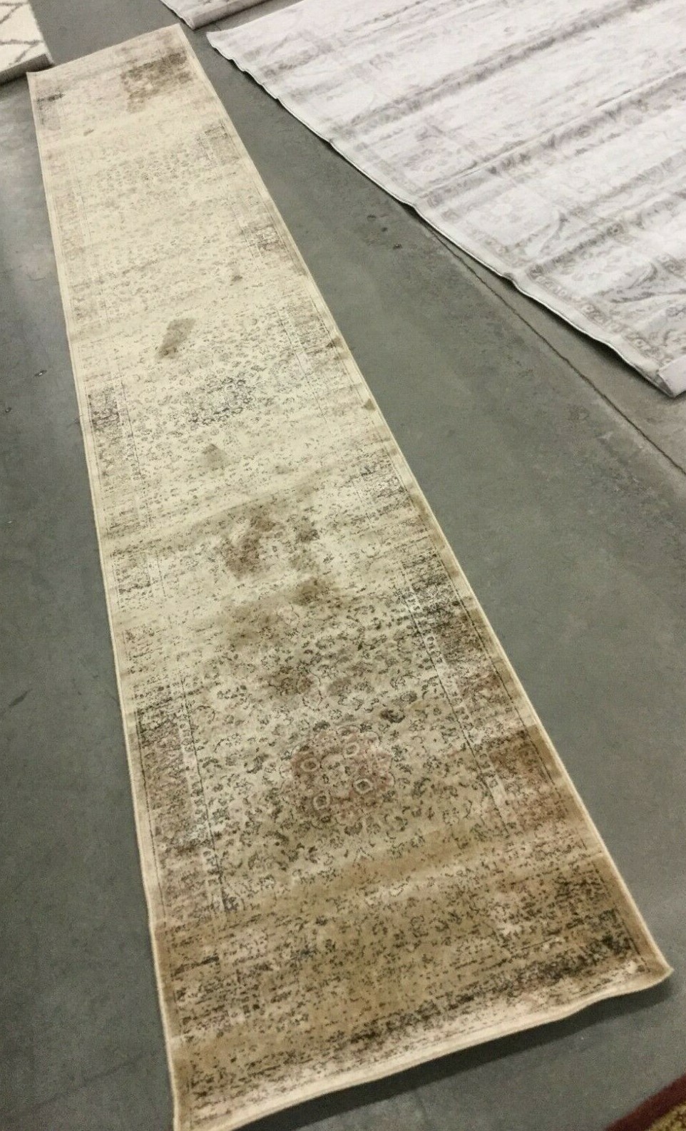 WARM BEIGE 2′-2″ X 14′ Stained Rug, Reduced Price 1172640889 VTG113-660-214