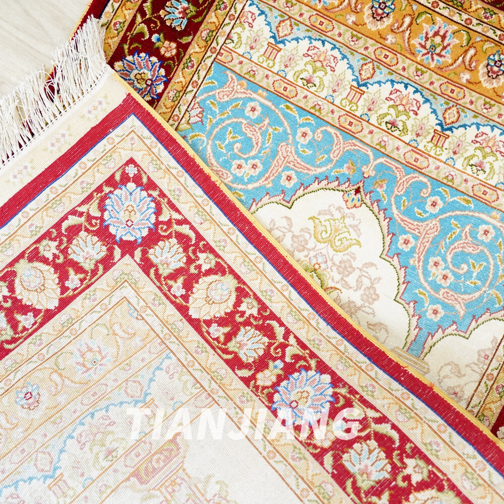 2×3.5ft Handmade Silk Carpet For Prayer Oriental Indoor Home Decor Rug TJ098A