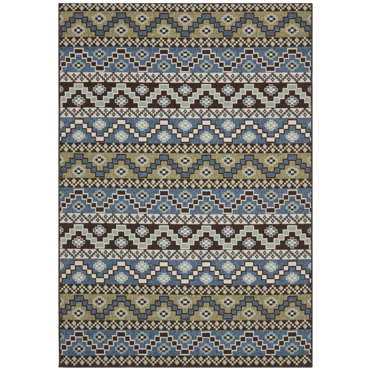 SAFAVIEH Outdoor VER095-0651 Veranda Blue / Creme Rug