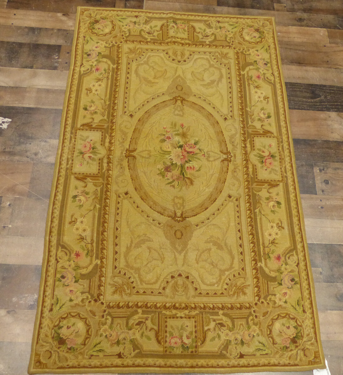 3’x5′ Stunning French Aubusson DESIGN hand knotted wool Needlepoint Chic rug