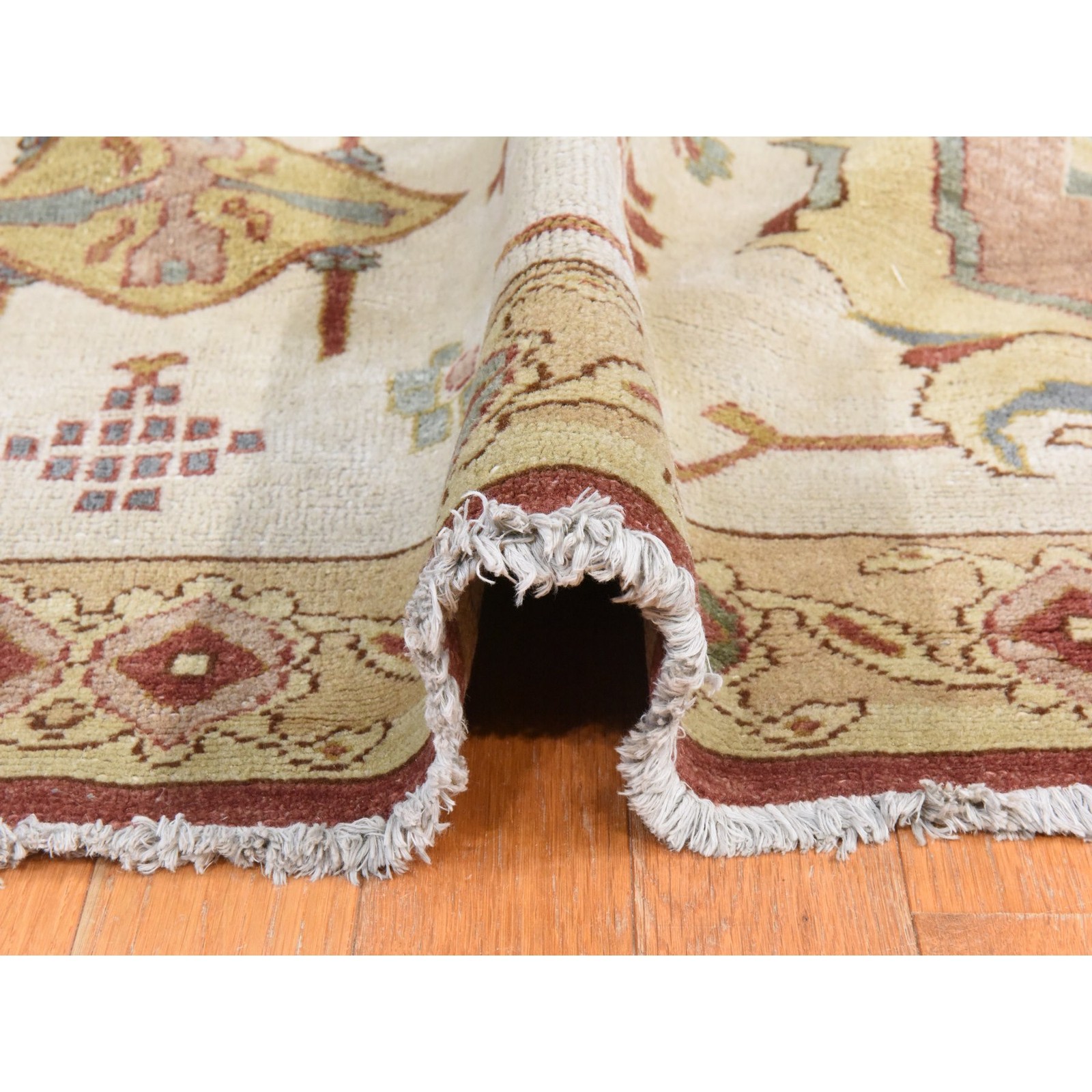 16’7″x27″ Ivory Hand Knotted New Egyptian Sultanabad Wool Mansion Size Rug 78658