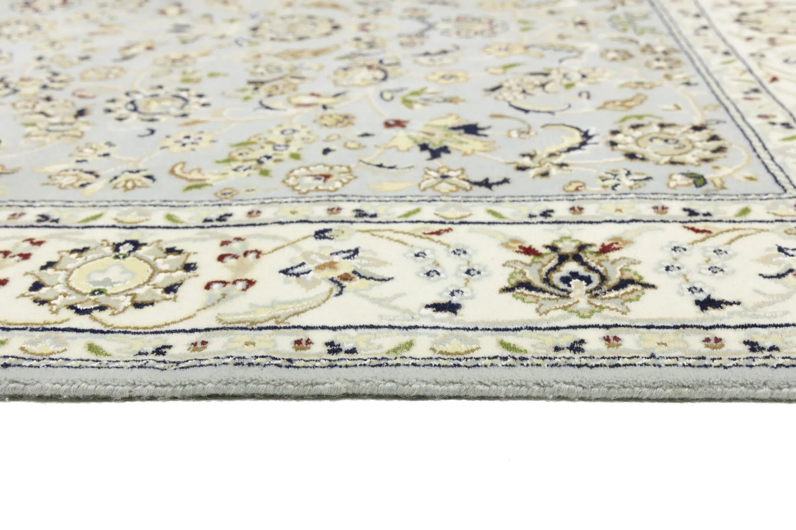 Hand-Knotted Indo-Nain Classic Floral Medallion Rug Wool Oriental Carpet 5X7 ft
