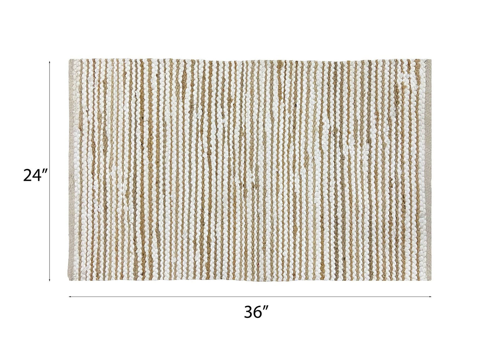 Jute Cotton Rug 24×36 Inches Natural White