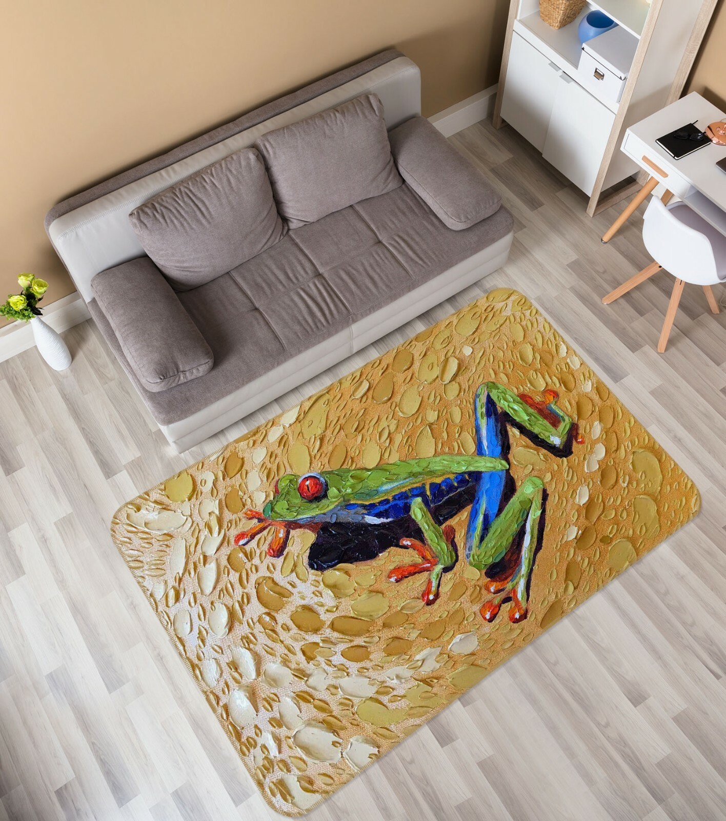 3D Frog Figure ZHUA25 Game Non Slip Rug Mat Photo Carpet Dena Tollefson Zoe