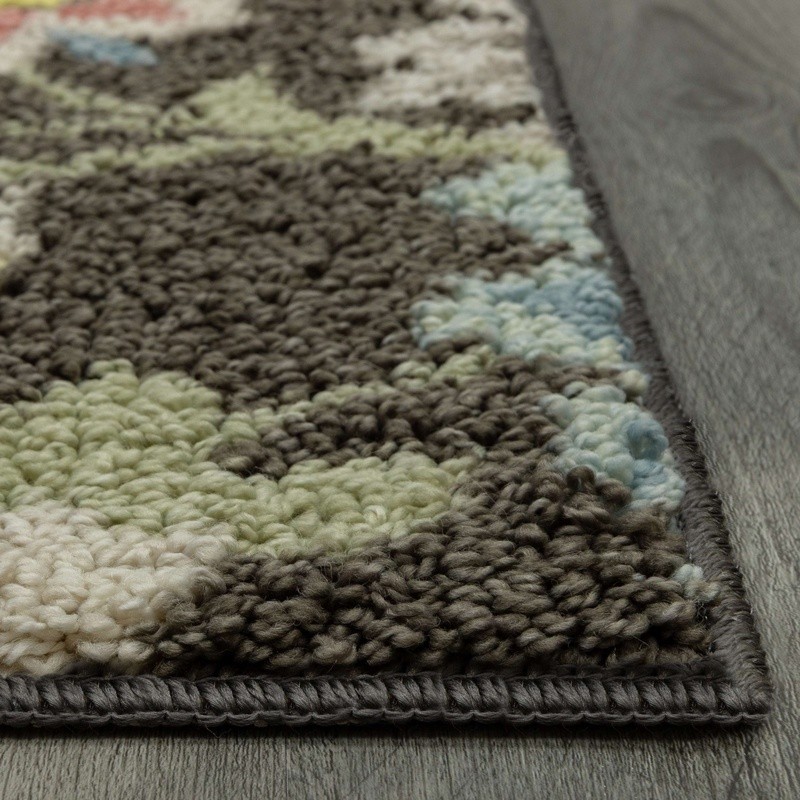 Floral Loop Indoor Area Rug Non-Slip Skid-Resistant Stain Fade Resistant New