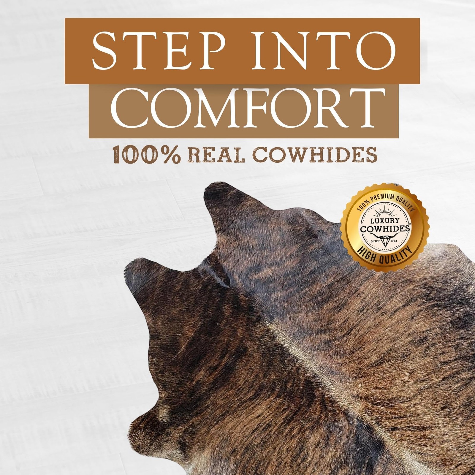 Sunshine Cowhides 100 Genuine Dark Brindle Cowhide Rug – Animal Skin Rug