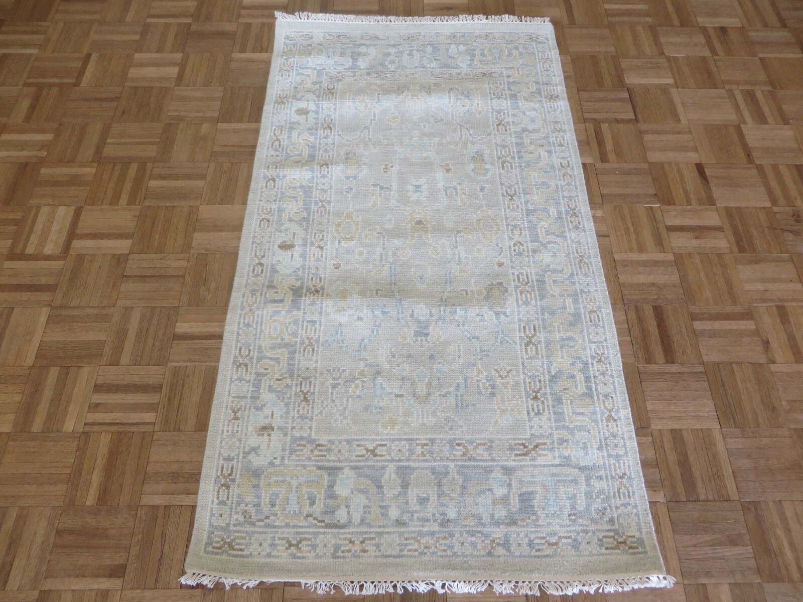 3 x 5 Hand Knotted Gray Modern Oushak Oriental Rug G16396