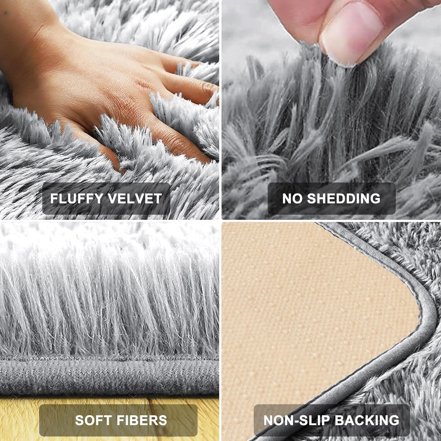 Shaggy Fluffy Area Rug Anti Skid Living Room Bedroom Carpet Ultra Soft Floor Mat