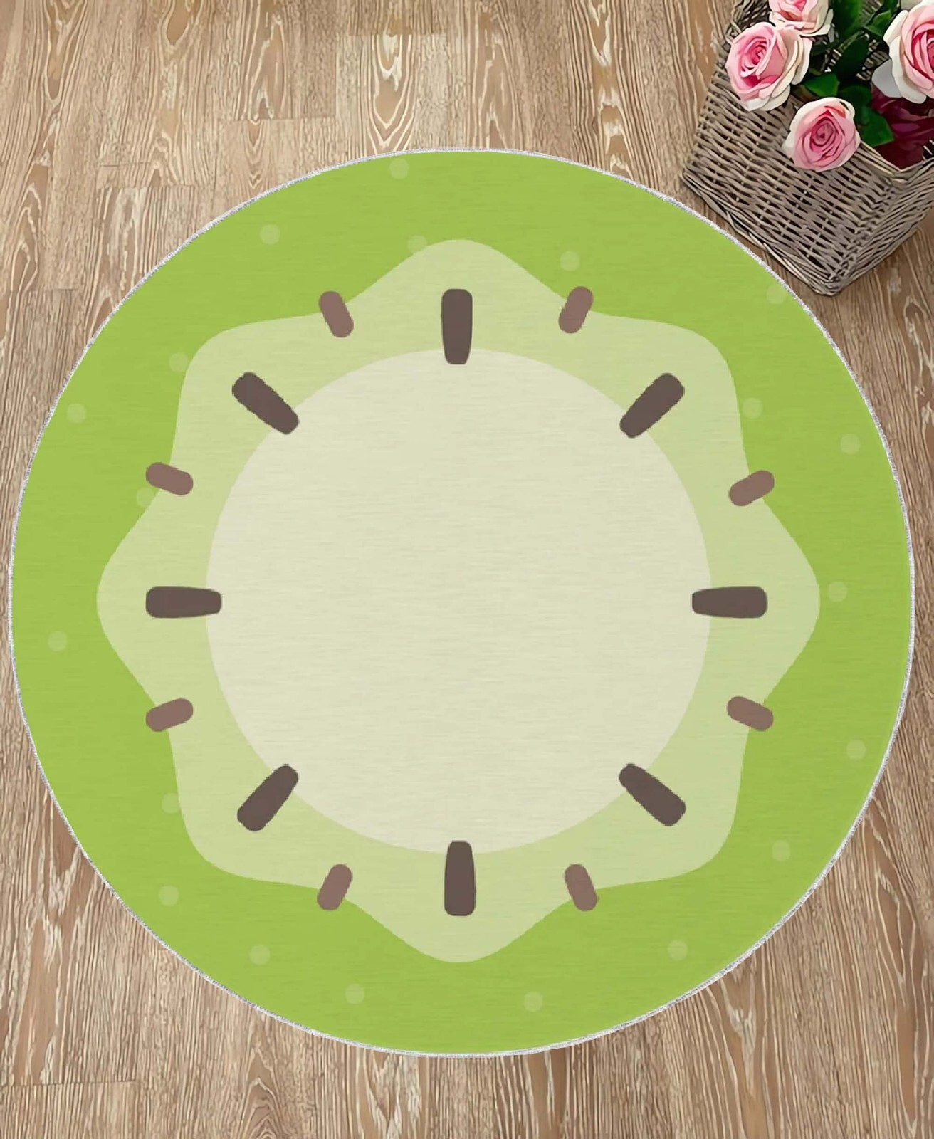 Kiwi Rug, Fruit Rug, Kiwi Round Rug, Kiwi Circle Rug, Circle Rug, Round Rug