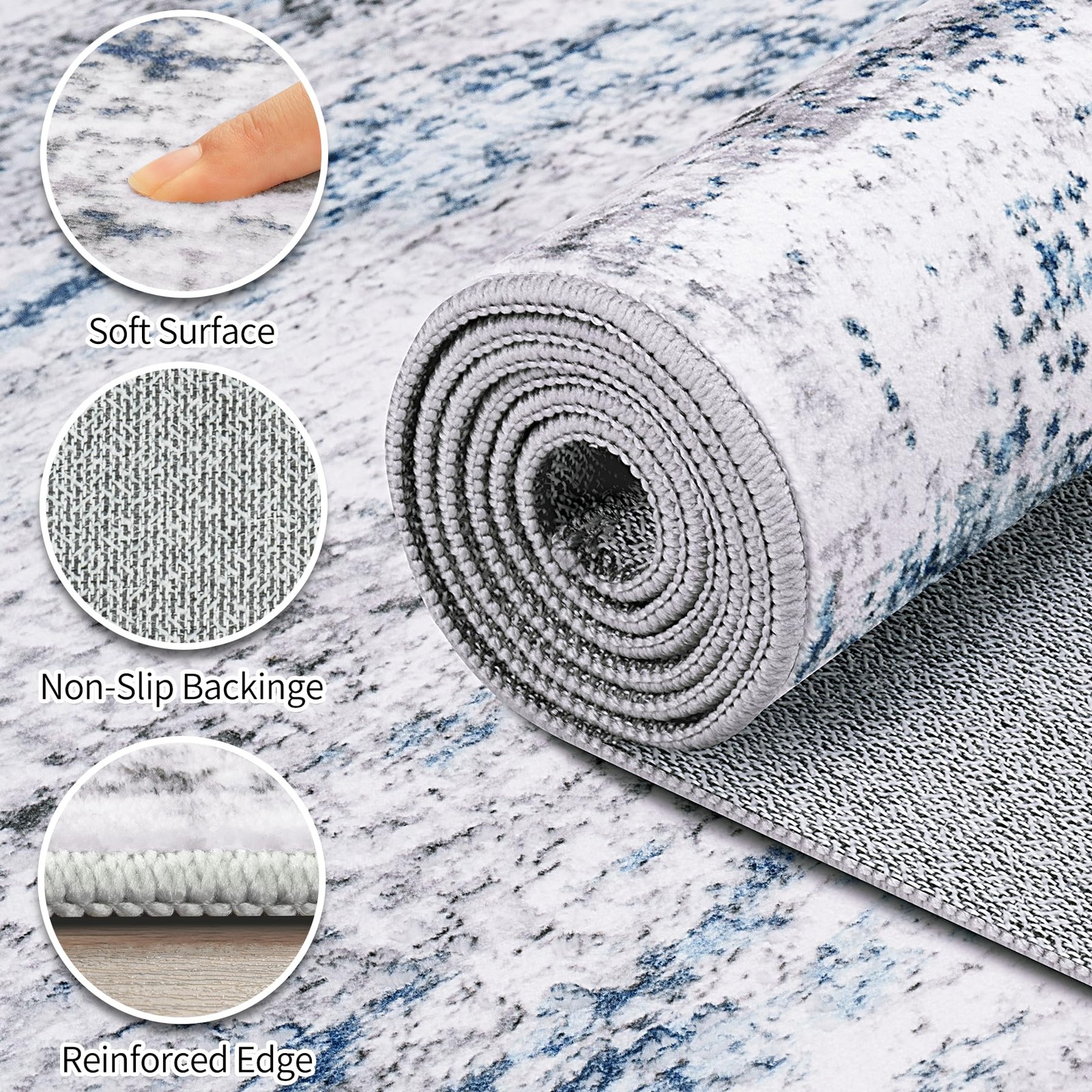 Area Rug Living Room Rugs: 5×7 Large Soft Indoor Carpet Modern Abstract Rug w…