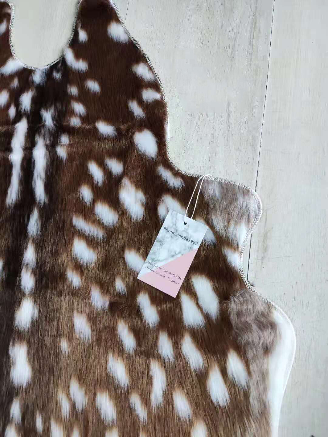 yingda1992 Faux Fur Sika Deer Print Animal Skin Hide Pelt Area Rug Mat Carpet US